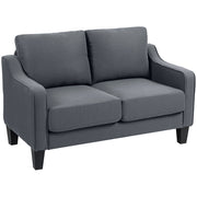 Loveseat Sofa - Linen Pocket Spring Charcoal Grey 53.5"-DECOROLALA