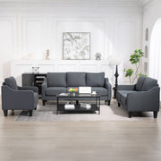 Loveseat Sofa - Linen Pocket Spring Charcoal Grey 53.5"-DECOROLALA