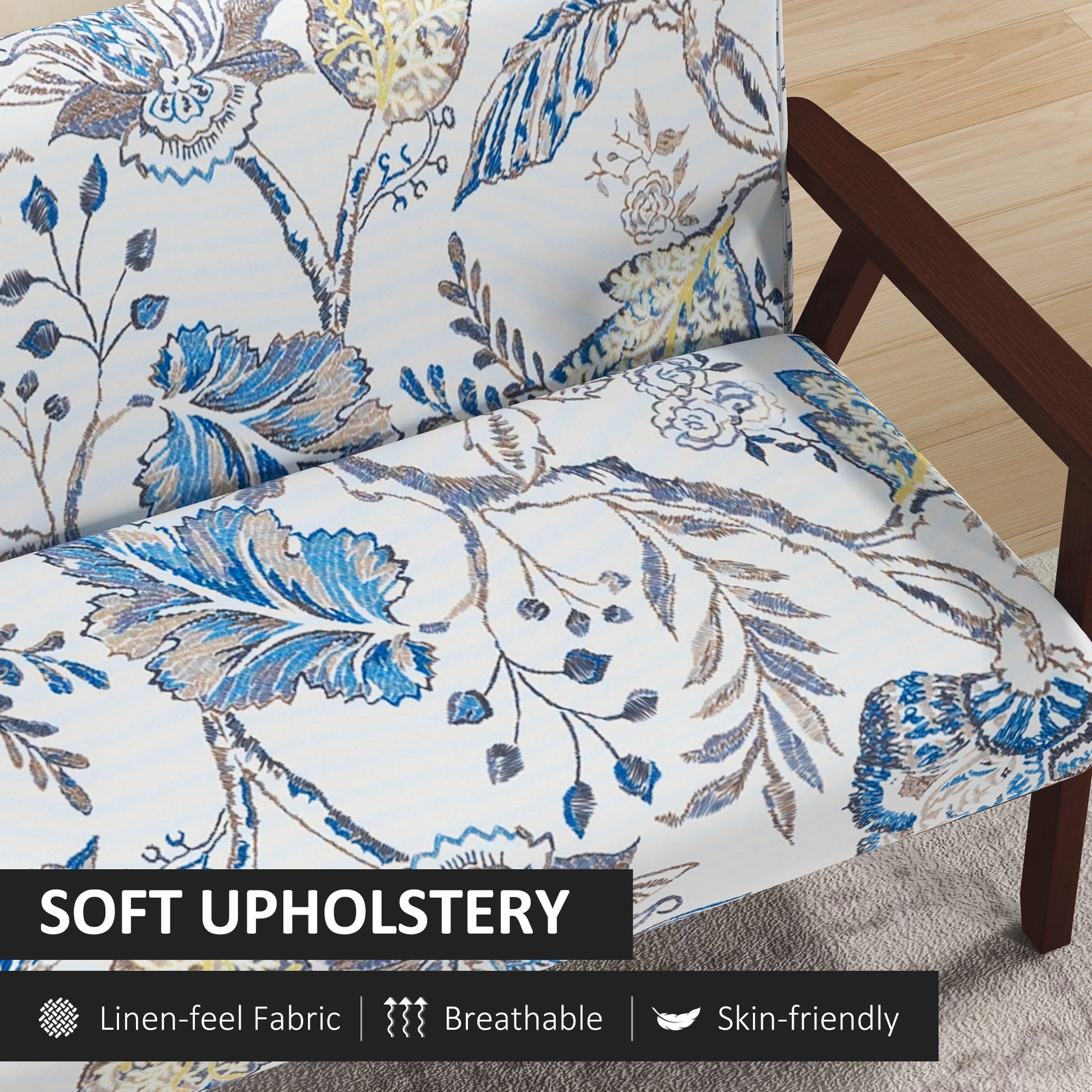 Loveseat Sofa - Multicolour Linen 2-Seater-DECOROLALA
