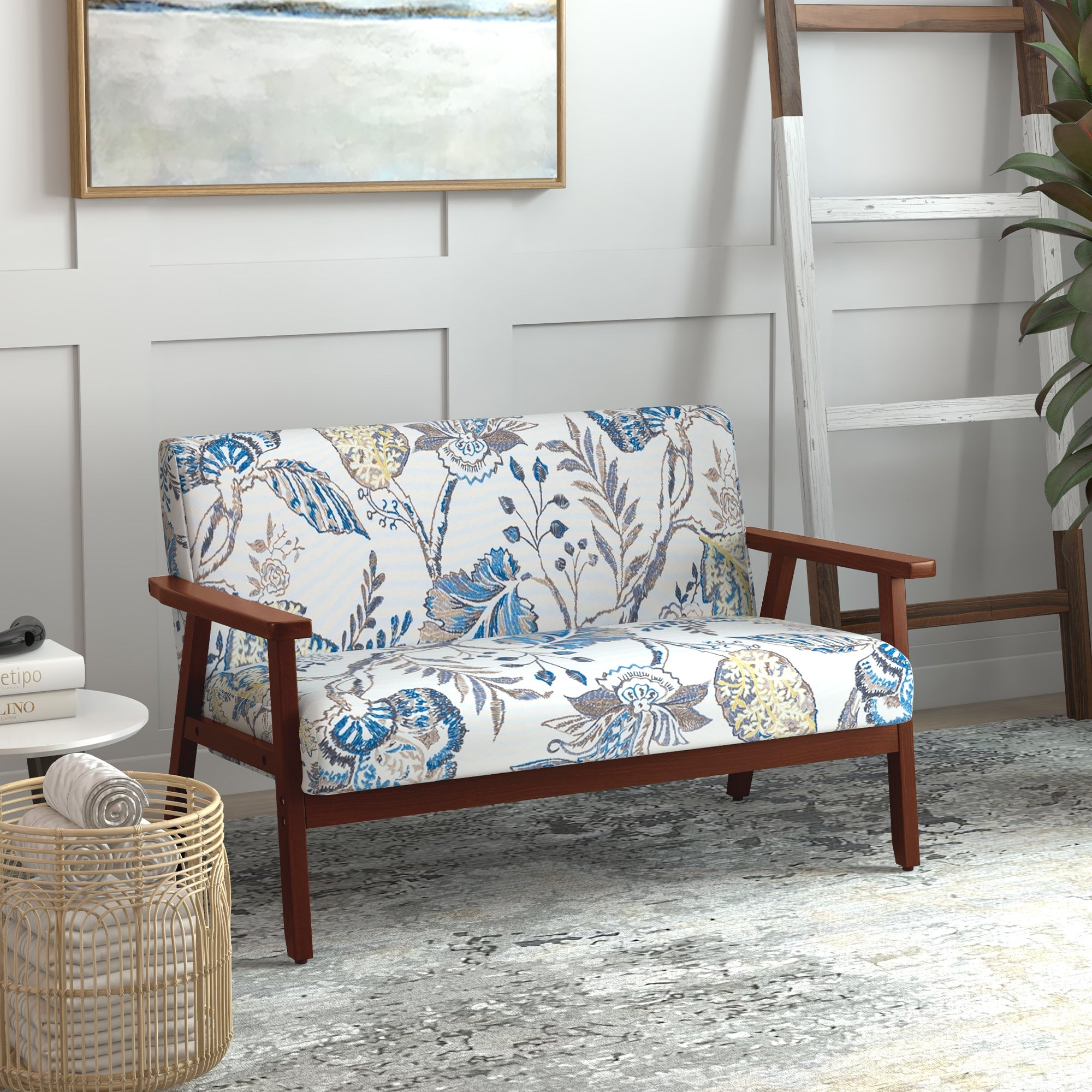 Loveseat Sofa - Multicolour Linen 2-Seater-DECOROLALA