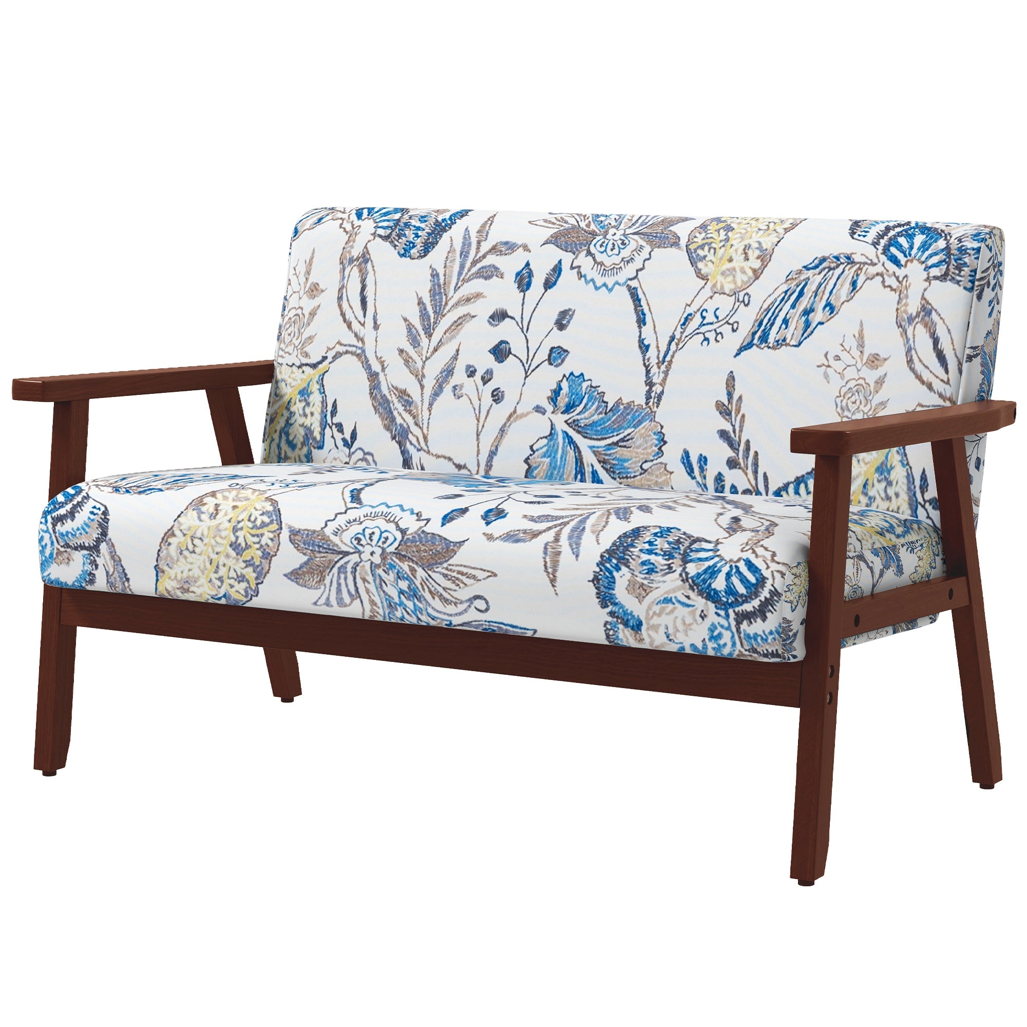 Loveseat Sofa - Multicolour Linen 2-Seater-DECOROLALA