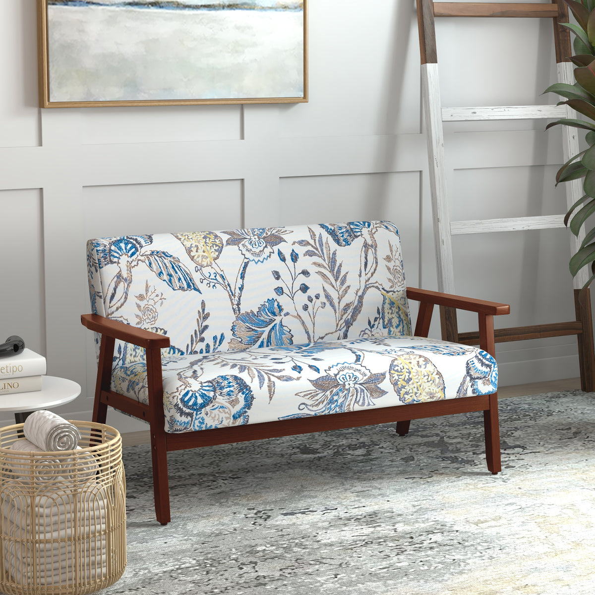 Loveseat Sofa - Multicolour Linen 2-Seater-DECOROLALA