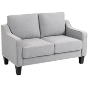 Loveseat Sofa Pocket Spring Light Grey Linen-DECOROLALA