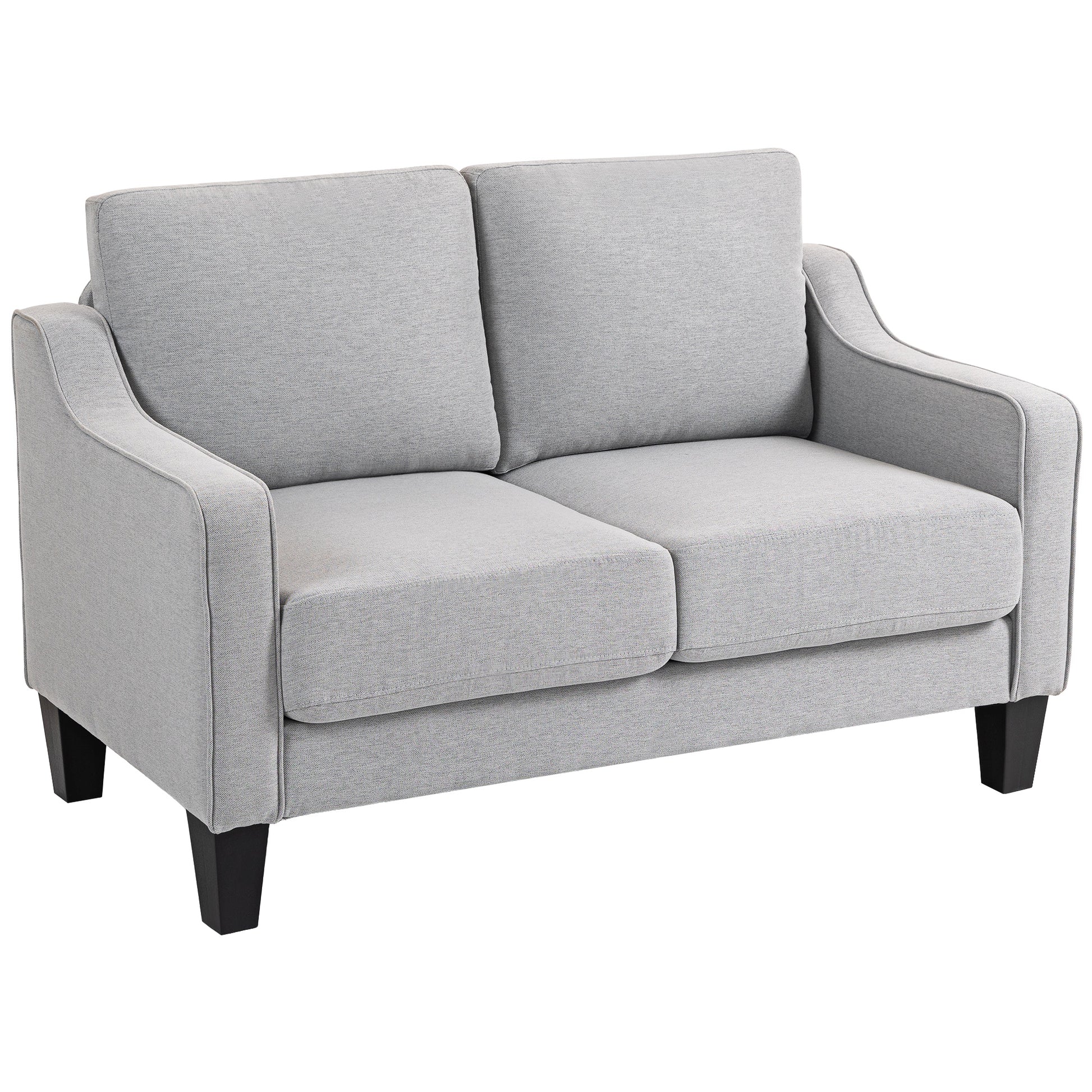 Loveseat Sofa Pocket Spring Light Grey Linen-DECOROLALA