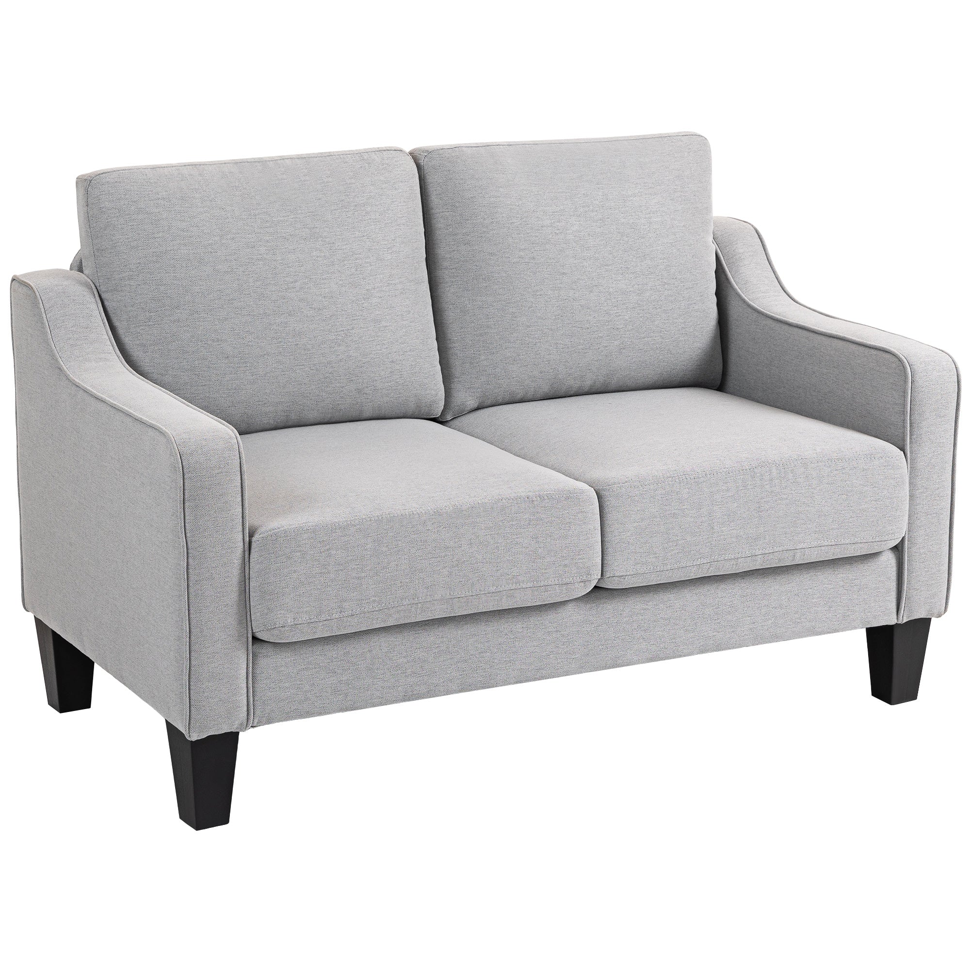 Loveseat Sofa Pocket Spring Light Grey Linen-DECOROLALA