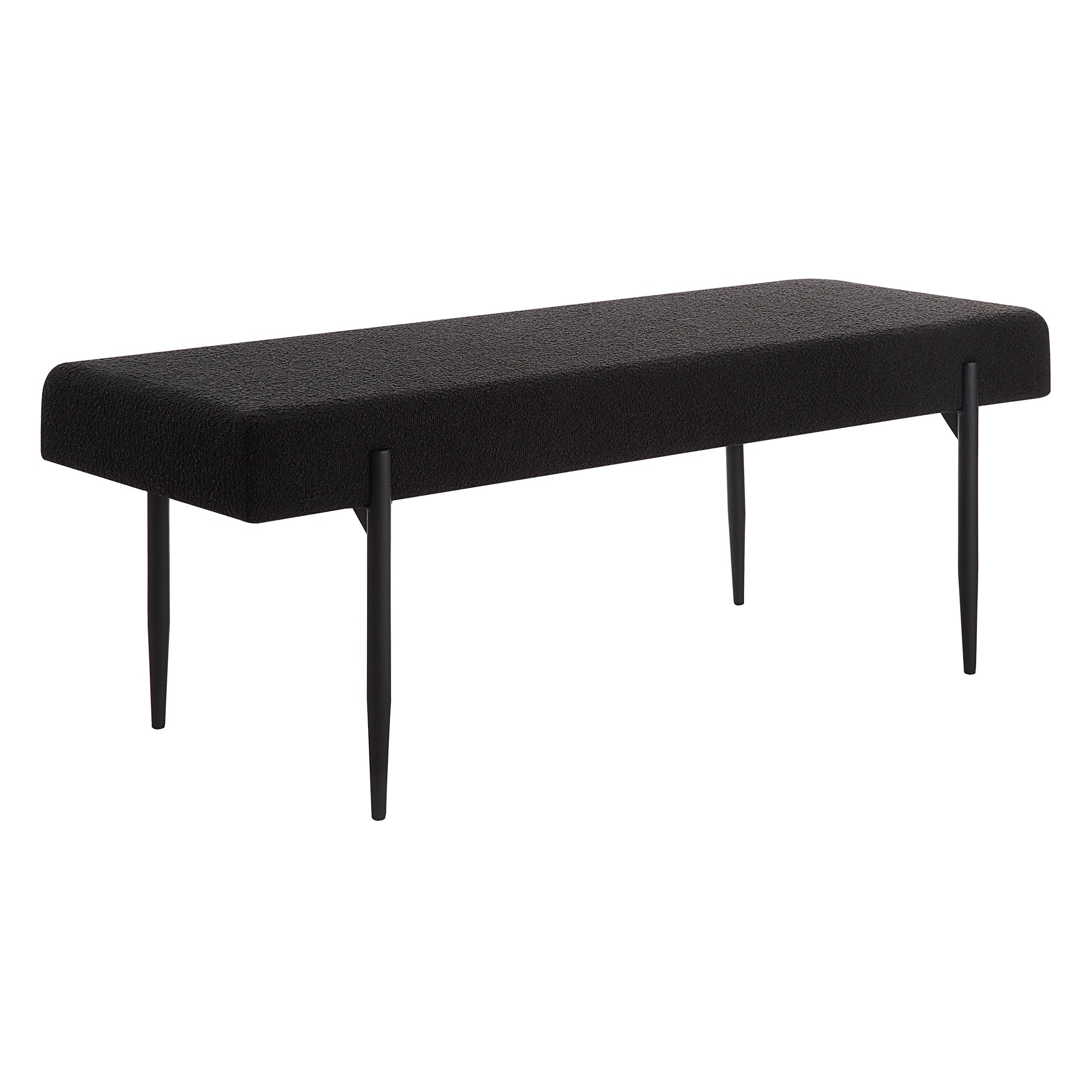 Lowe Indoor Boucle Bench, Black-Bench-DECOROLALA