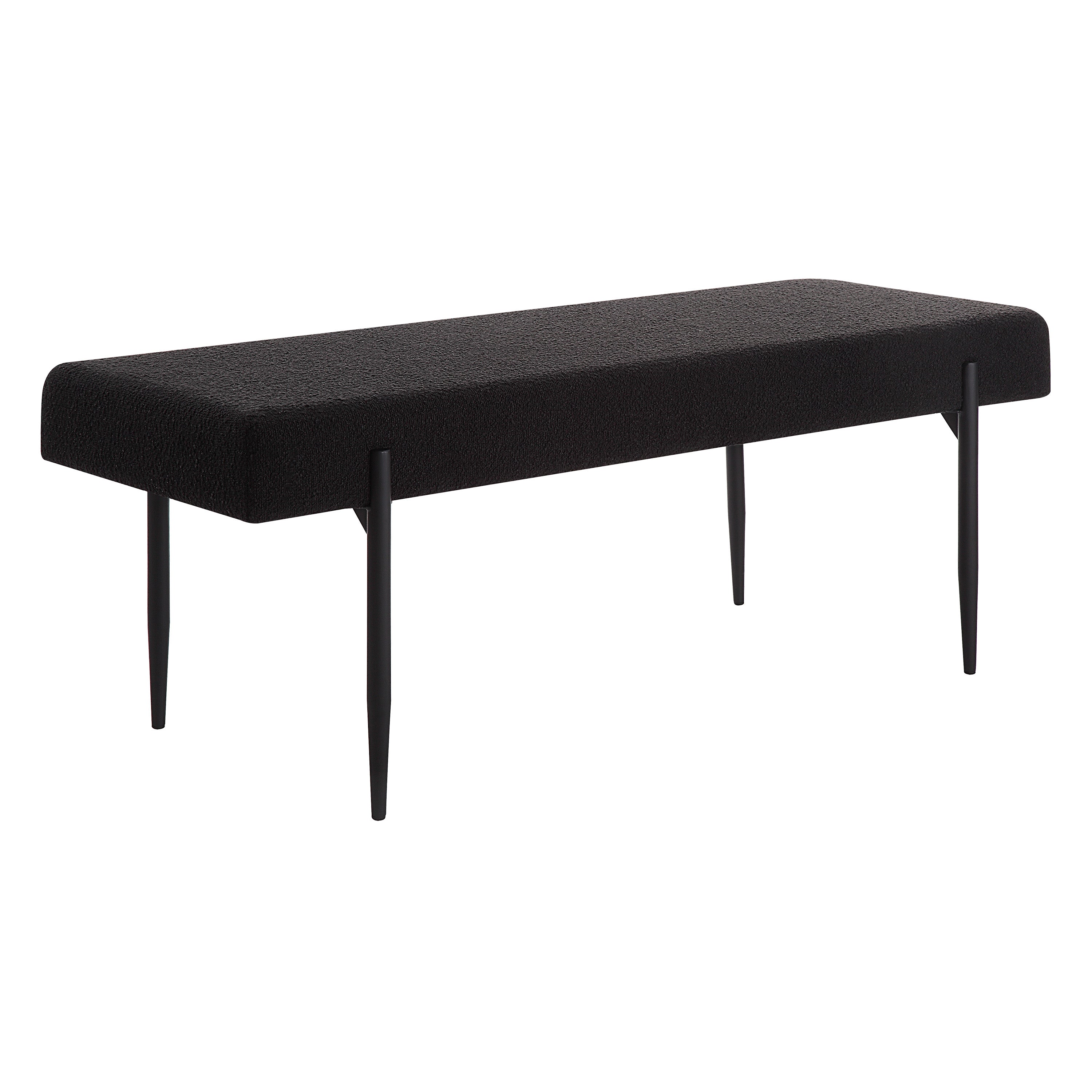Lowe Indoor Boucle Bench, Black-Bench-DECOROLALA