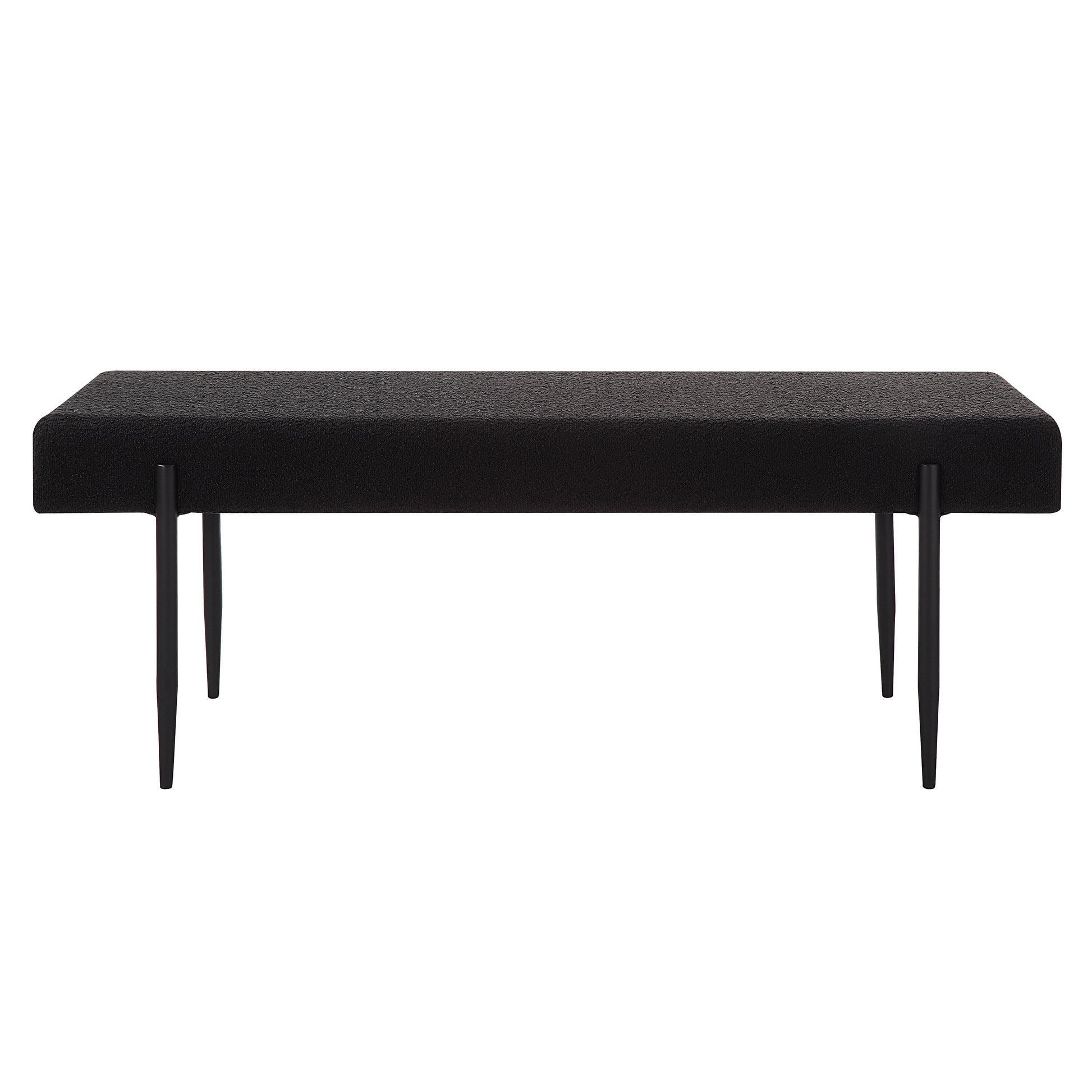Lowe Indoor Boucle Bench, Black-Bench-DECOROLALA