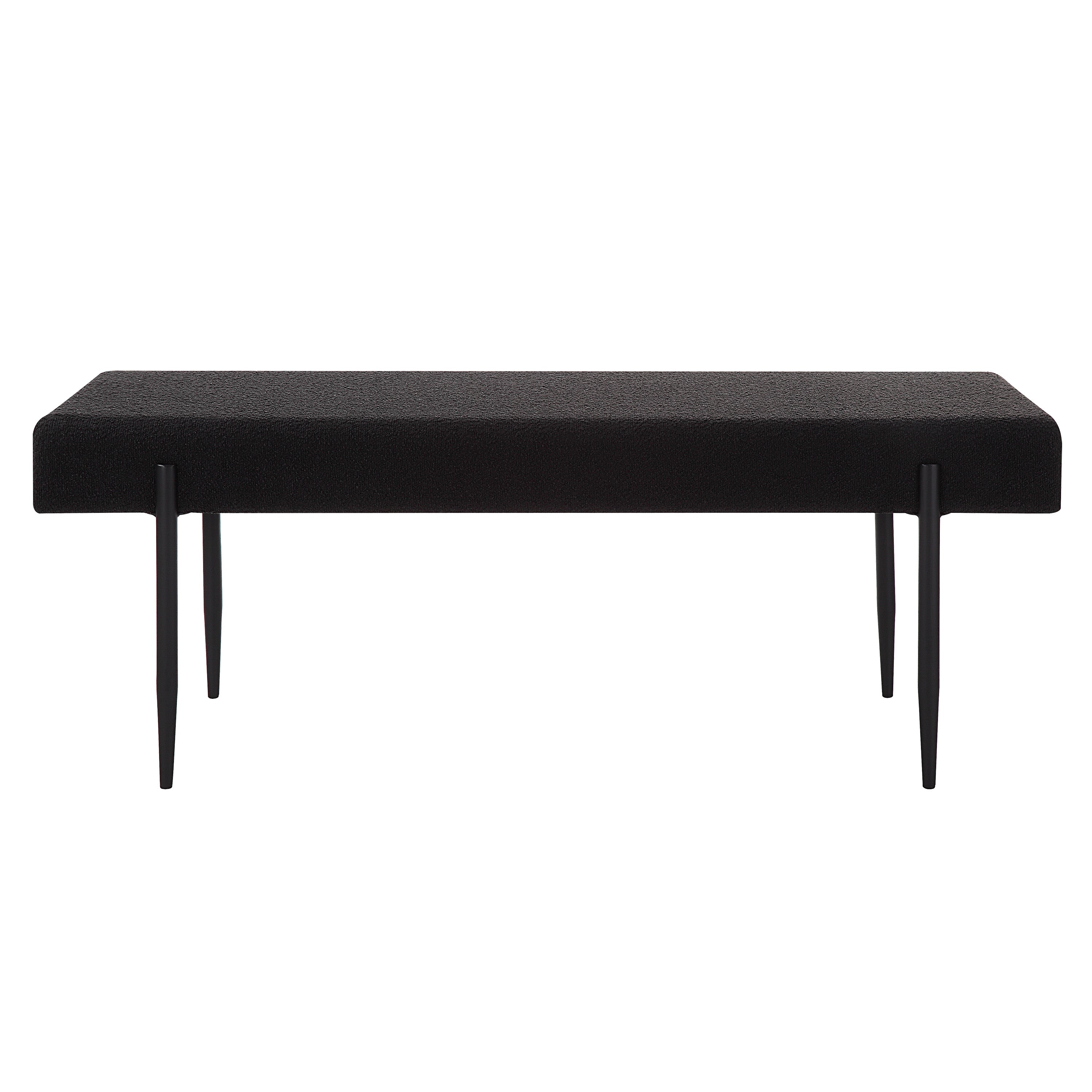 Lowe Indoor Boucle Bench, Black-Bench-DECOROLALA
