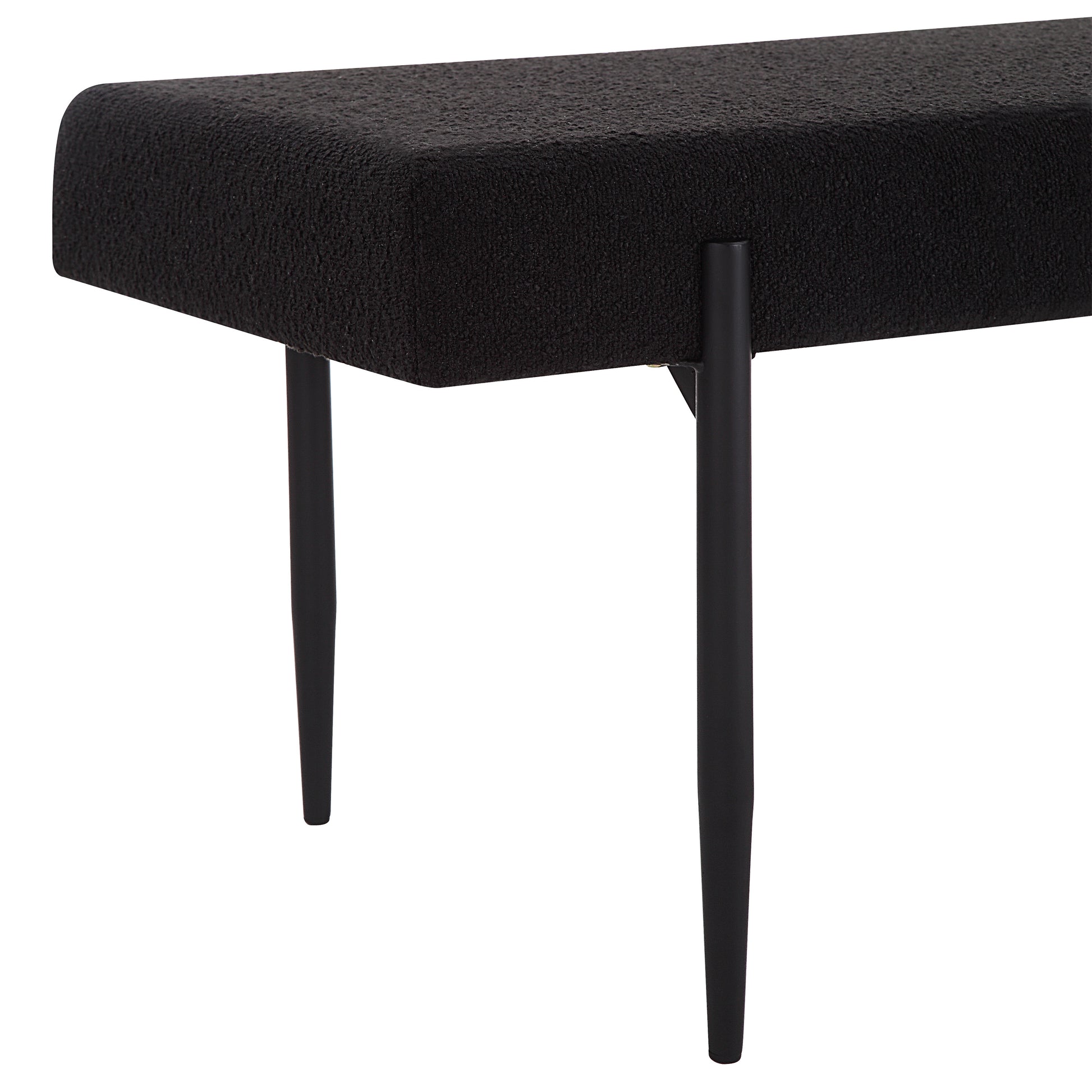 Lowe Indoor Boucle Bench, Black-Bench-DECOROLALA