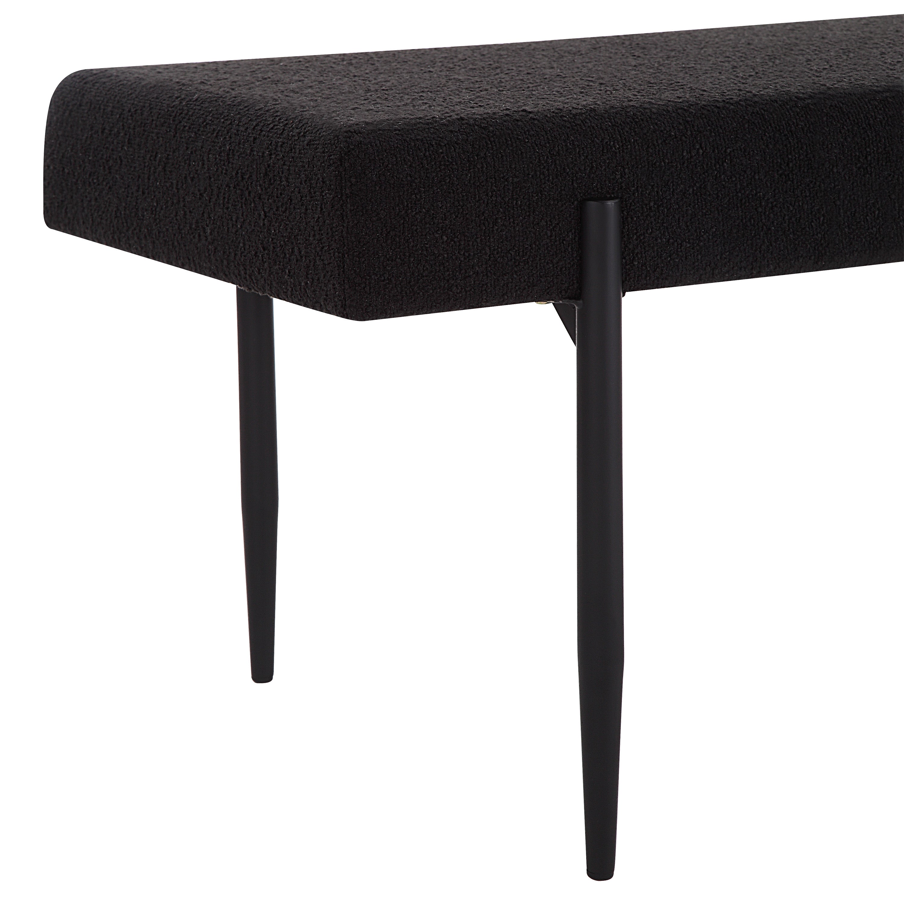 Lowe Indoor Boucle Bench, Black-Bench-DECOROLALA
