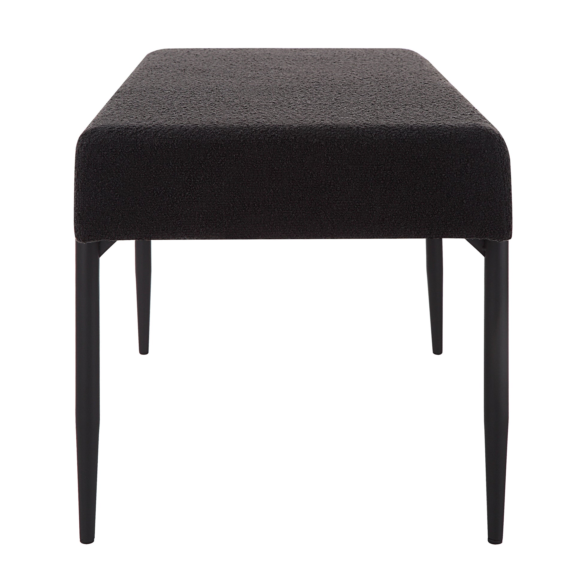 Lowe Indoor Boucle Bench, Black-Bench-DECOROLALA