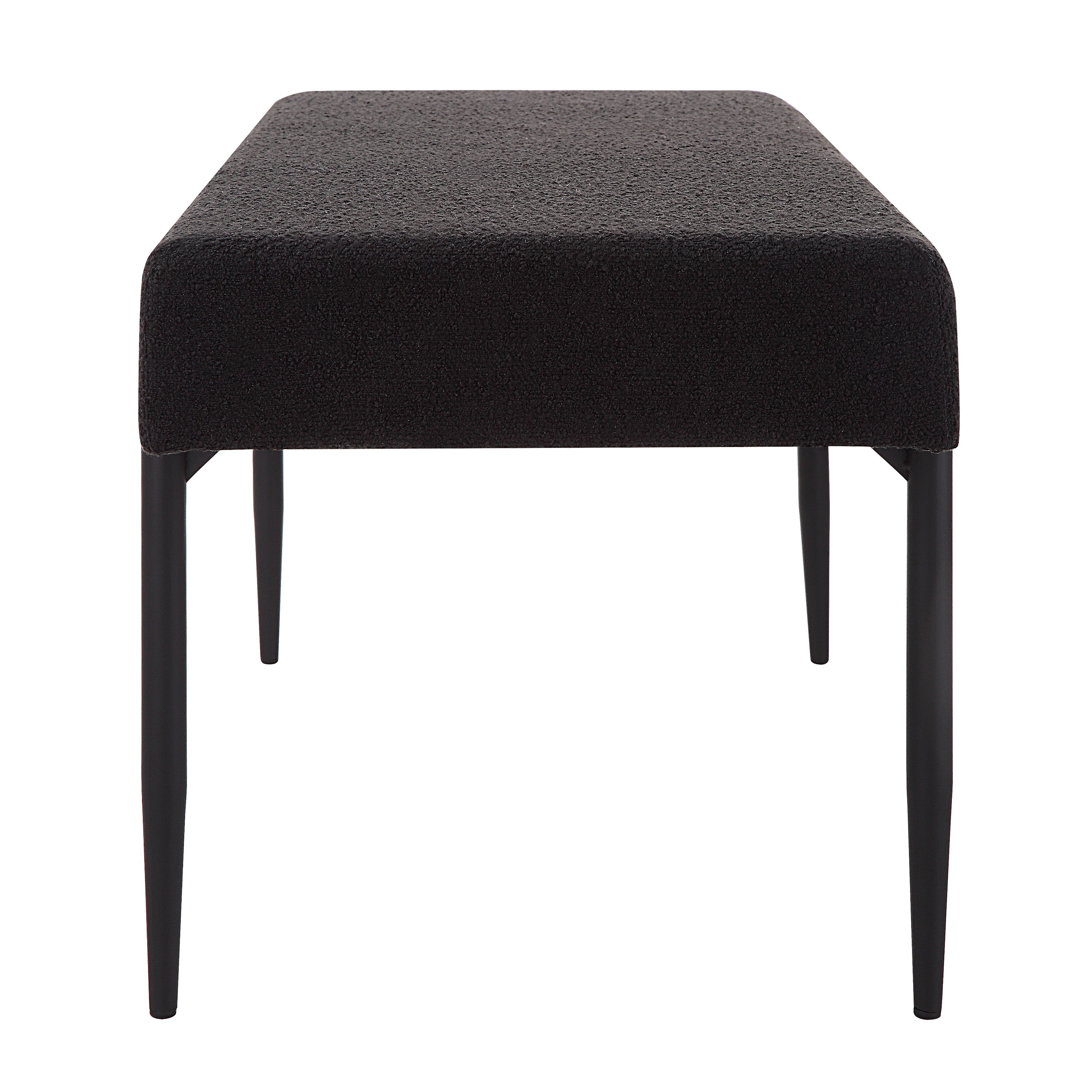 Lowe Indoor Boucle Bench, Black-Bench-DECOROLALA