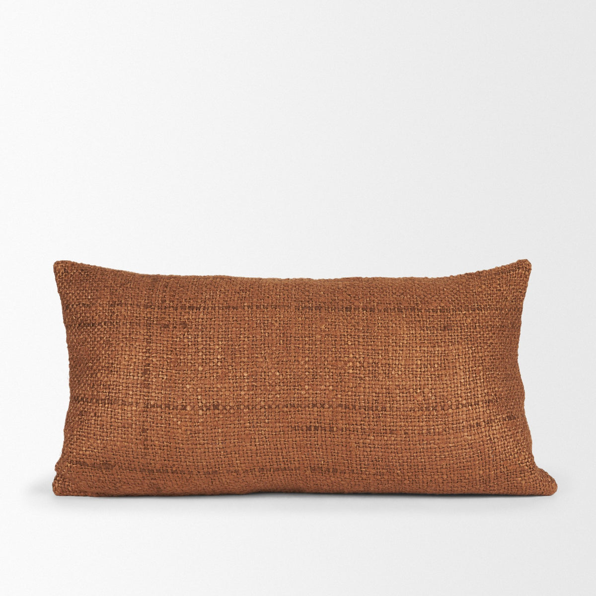 Lowen Lumbar Copper Rust Woven Pillow (min order qty 2)-Decorative Pillows-DECOROLALA