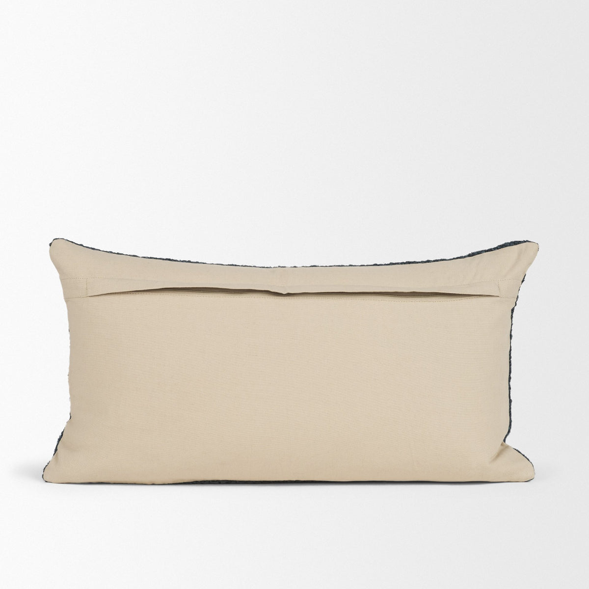 Lowen Navy Woven Lumbar Pillow with Down Filler (min order qty 2)-Decorative Pillows-DECOROLALA