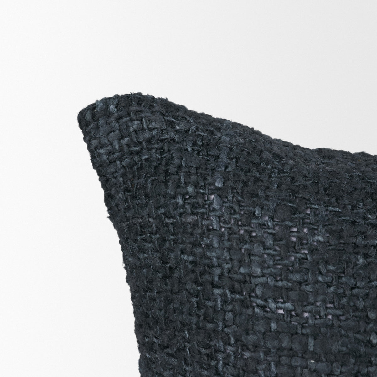 Lowen Navy Woven Lumbar Pillow with Down Filler (min order qty 2)-Decorative Pillows-DECOROLALA