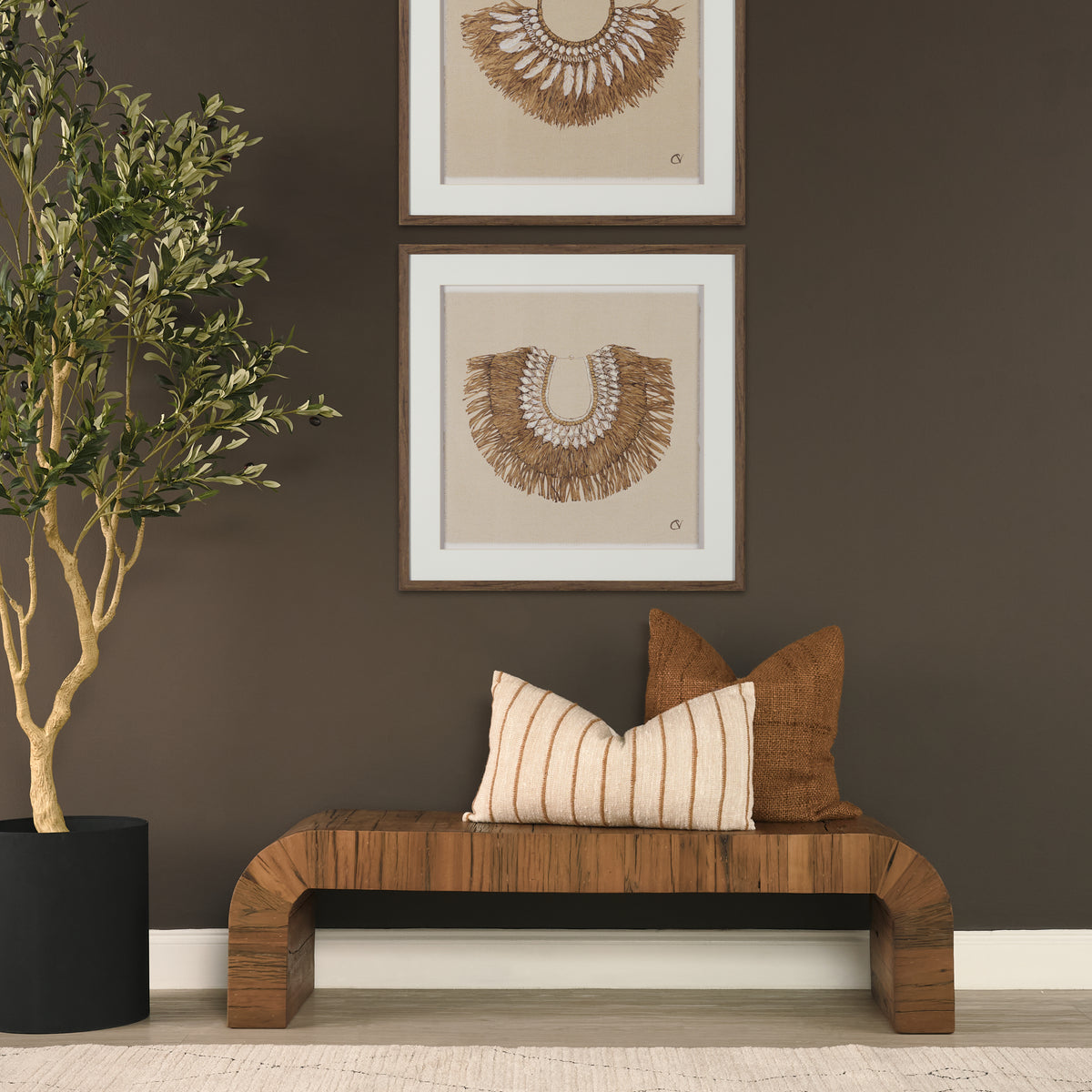 Lowen Square Woven Decorative Pillow - Rust (min order qty 2)-Decorative Pillows-DECOROLALA