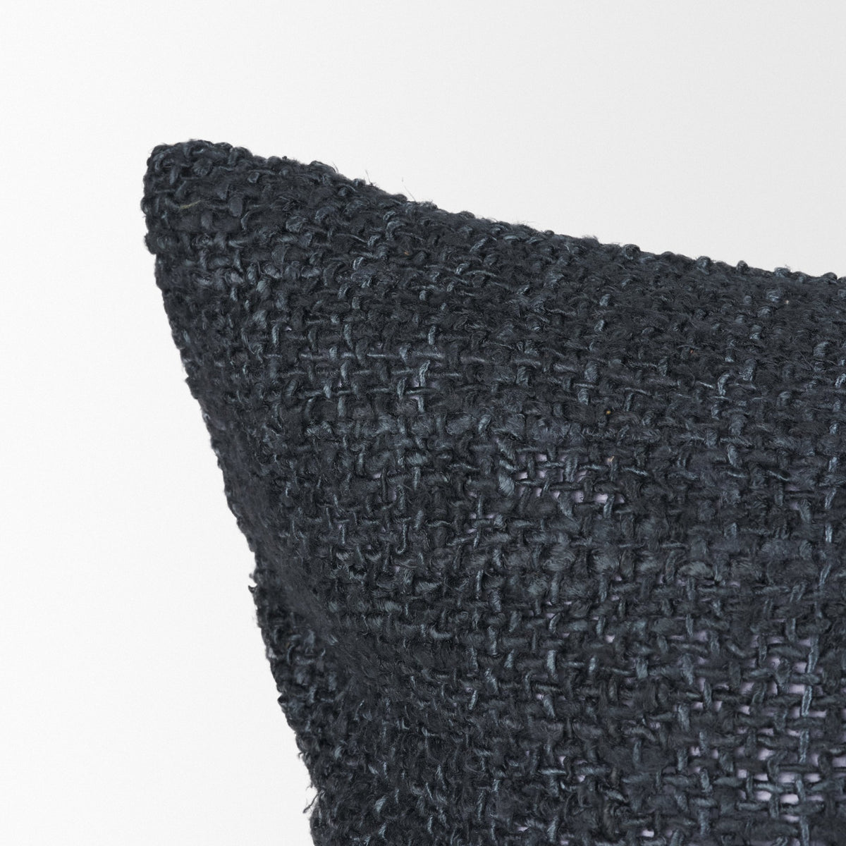 Lowen Square Navy Woven Pillow with Down Filler (min order qty 2)-Decorative Pillows-DECOROLALA