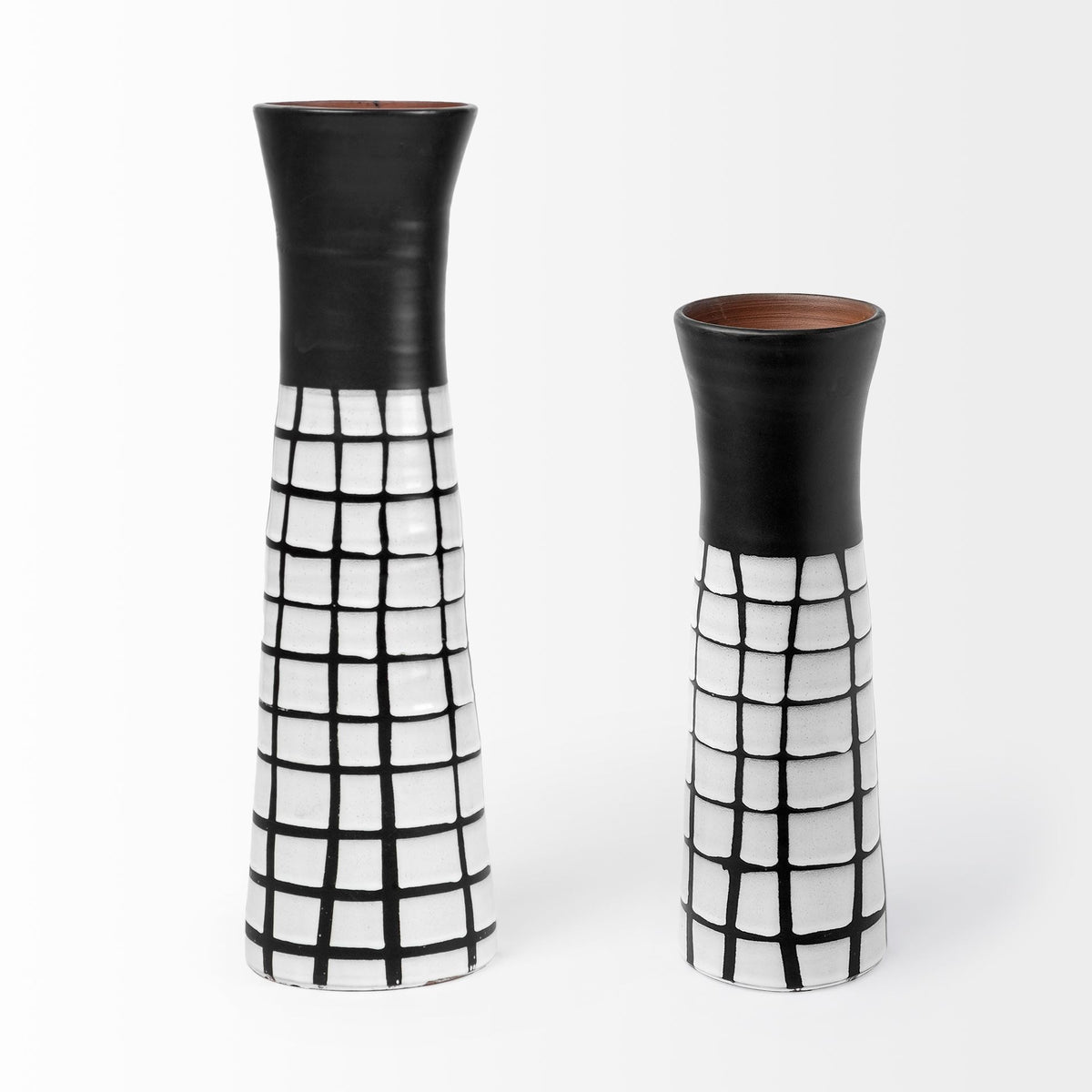 Luanda Small Black/White Large Ceramic Vase-Vase-DECOROLALA