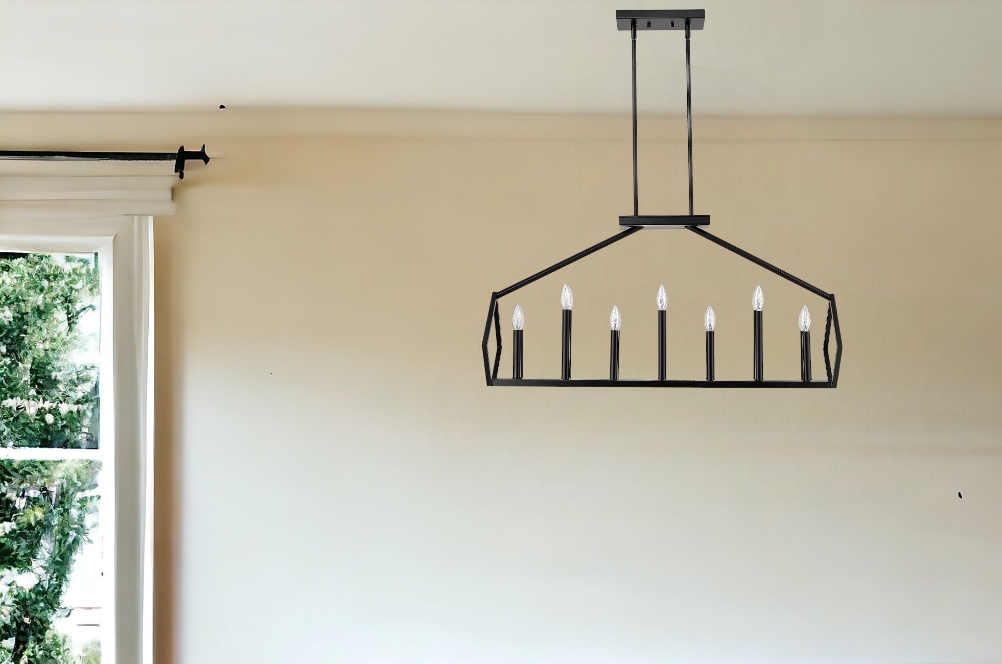 Luca 14-Light Matte Black Island Pendant-Pendants-Hanging Lights-DECOROLALA
