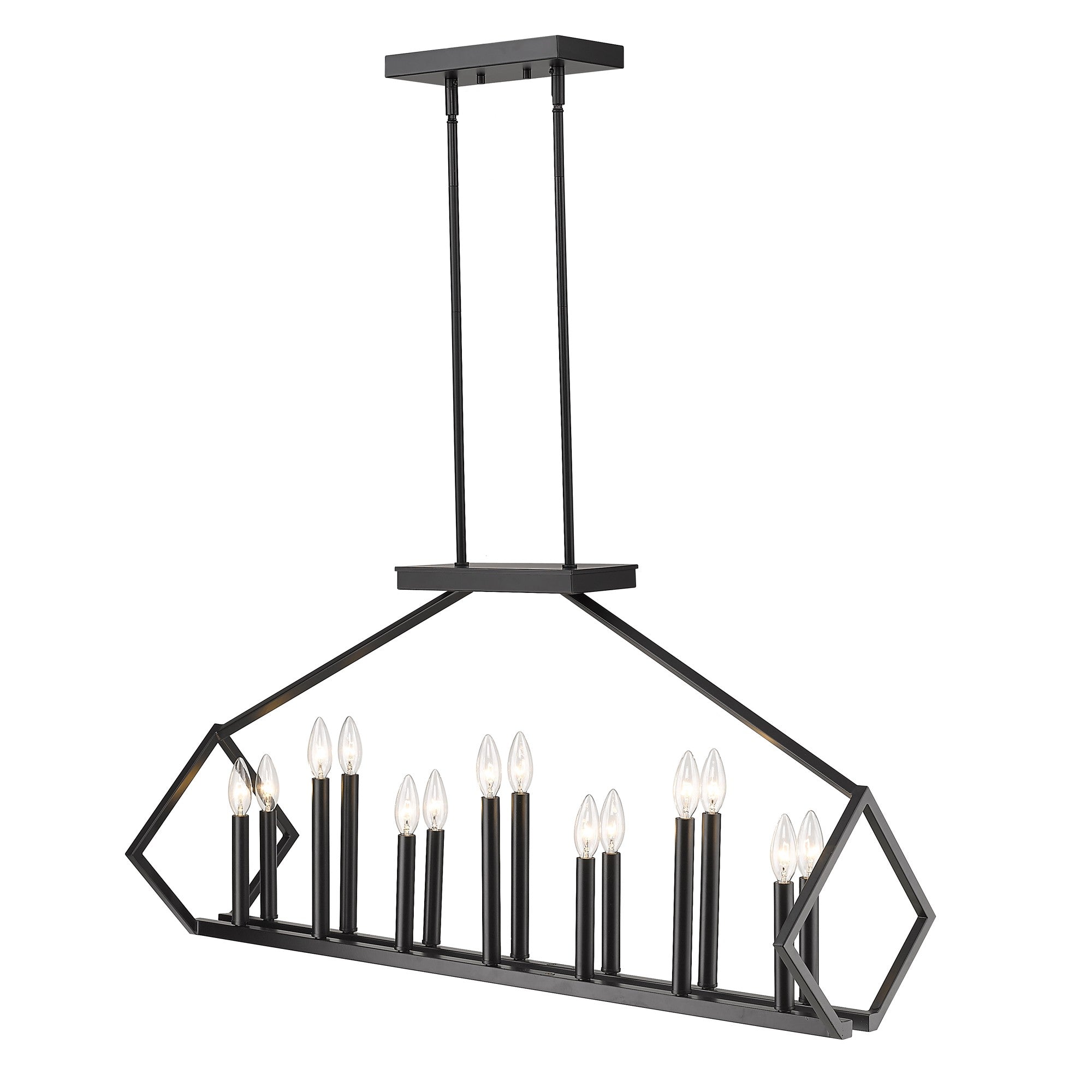 Luca 14-Light Matte Black Island Pendant-Pendants-Hanging Lights-DECOROLALA