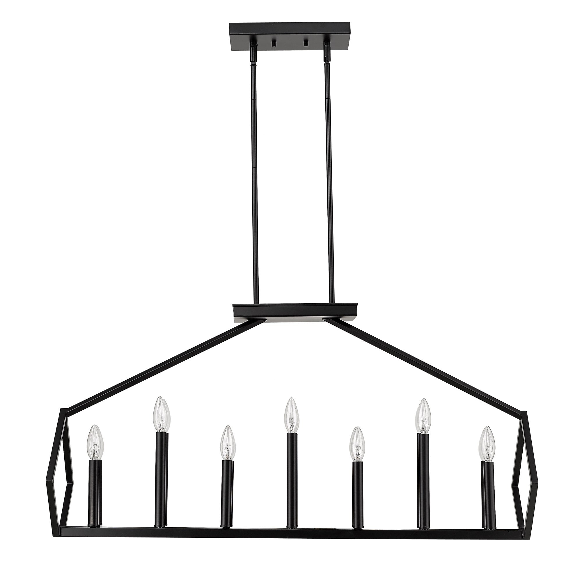 Luca 14-Light Matte Black Island Pendant-Pendants-Hanging Lights-DECOROLALA