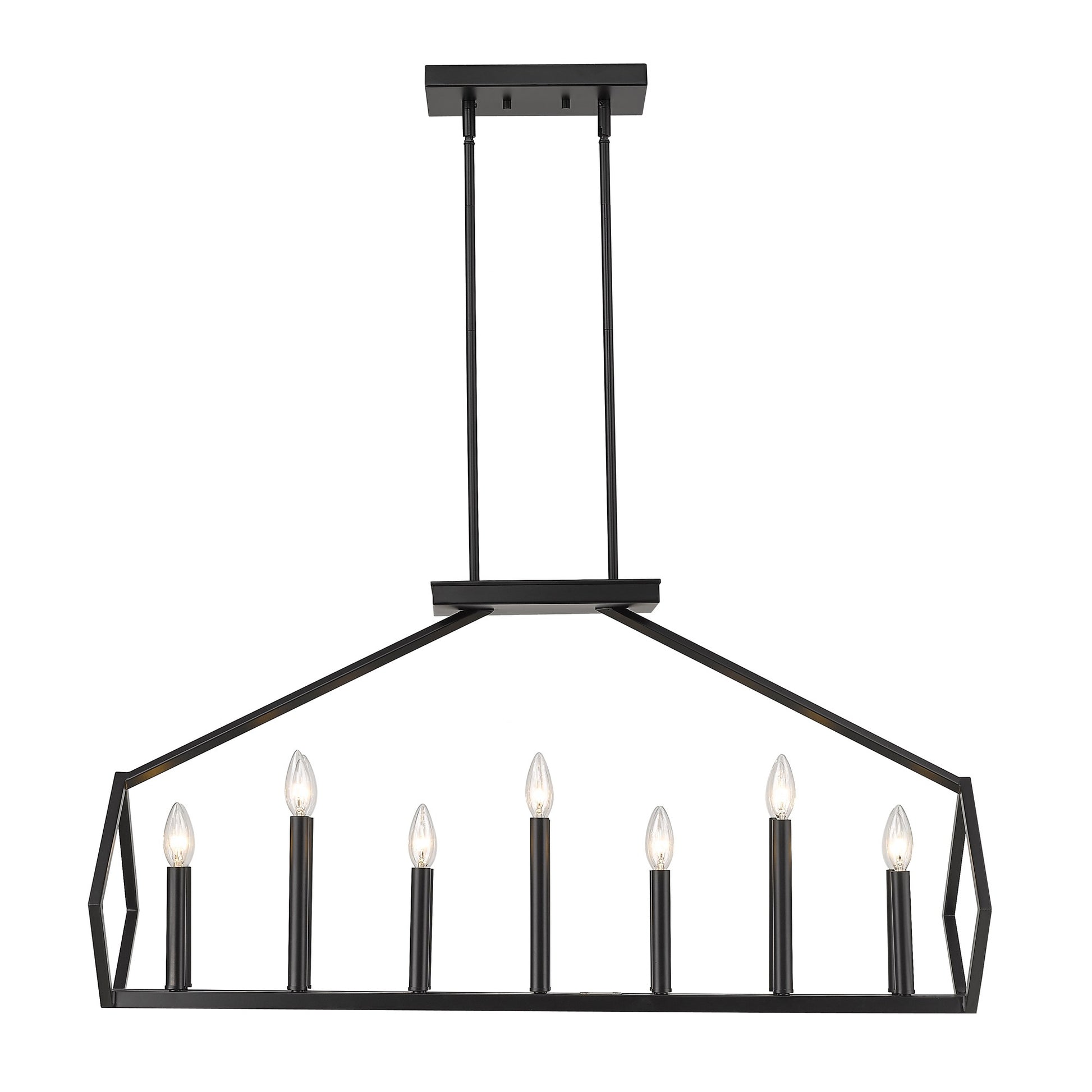 Luca 14-Light Matte Black Island Pendant-Pendants-Hanging Lights-DECOROLALA