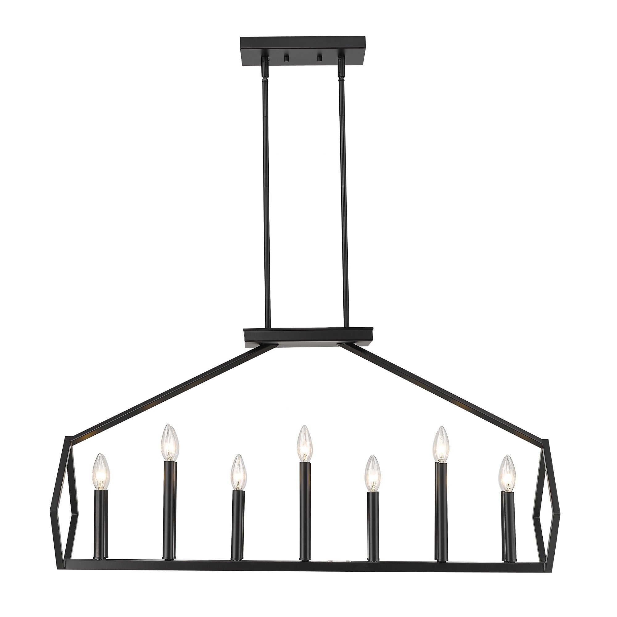 Luca 14-Light Matte Black Island Pendant-Pendants-Hanging Lights-DECOROLALA