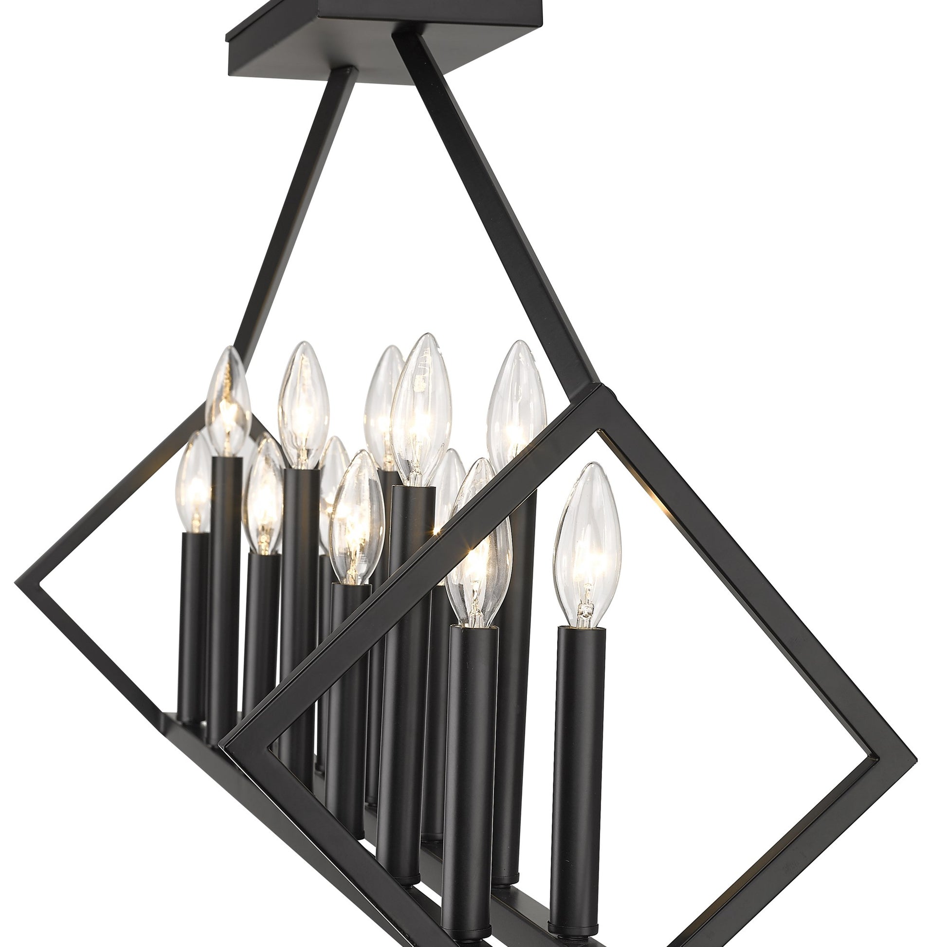Luca 14-Light Matte Black Island Pendant-Pendants-Hanging Lights-DECOROLALA