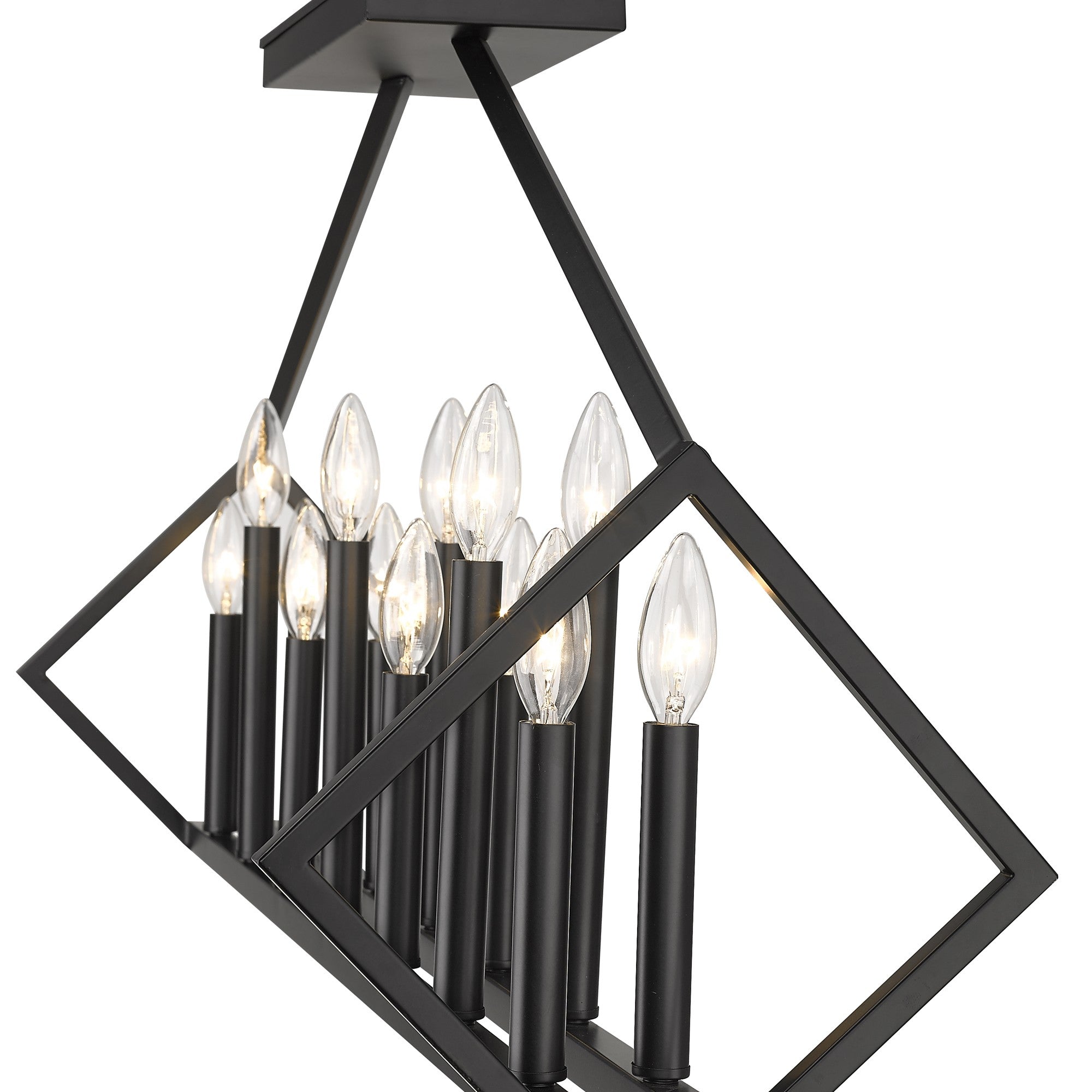 Luca 14-Light Matte Black Island Pendant-Pendants-Hanging Lights-DECOROLALA