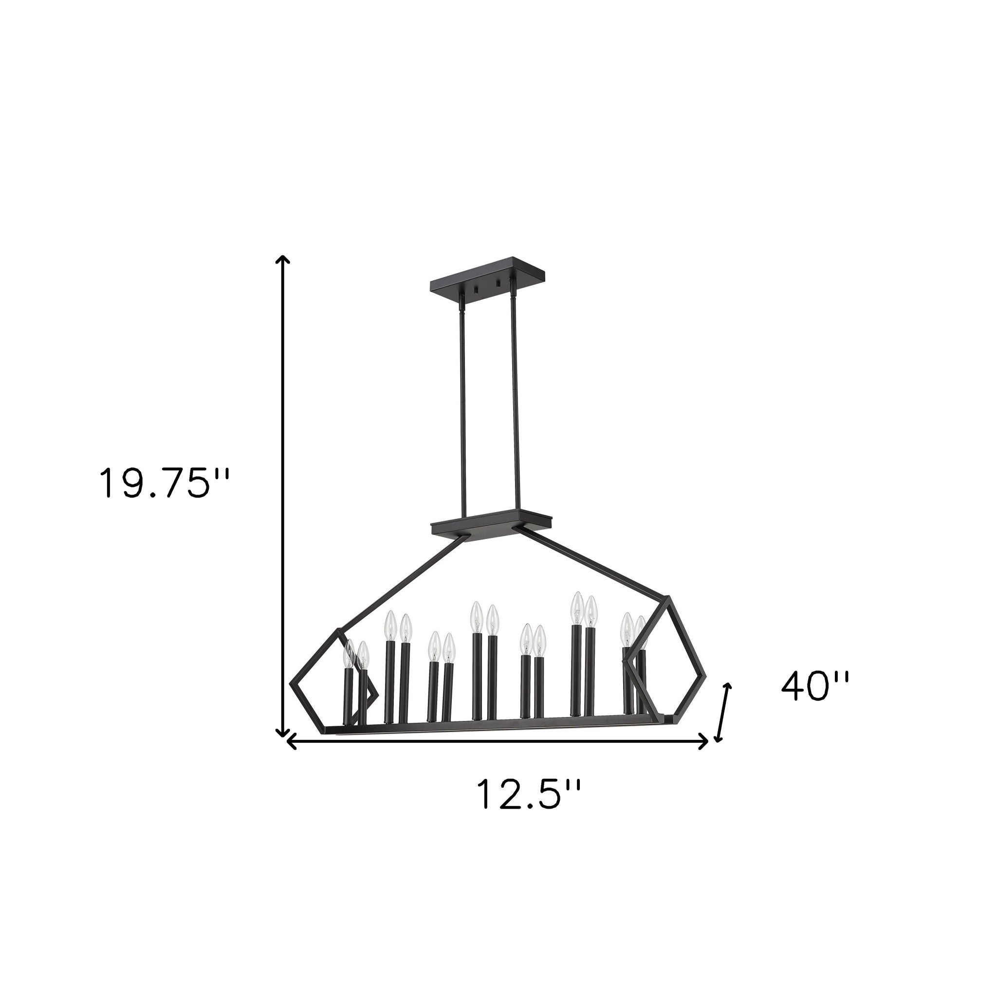 Luca 14-Light Matte Black Island Pendant-Pendants-Hanging Lights-DECOROLALA