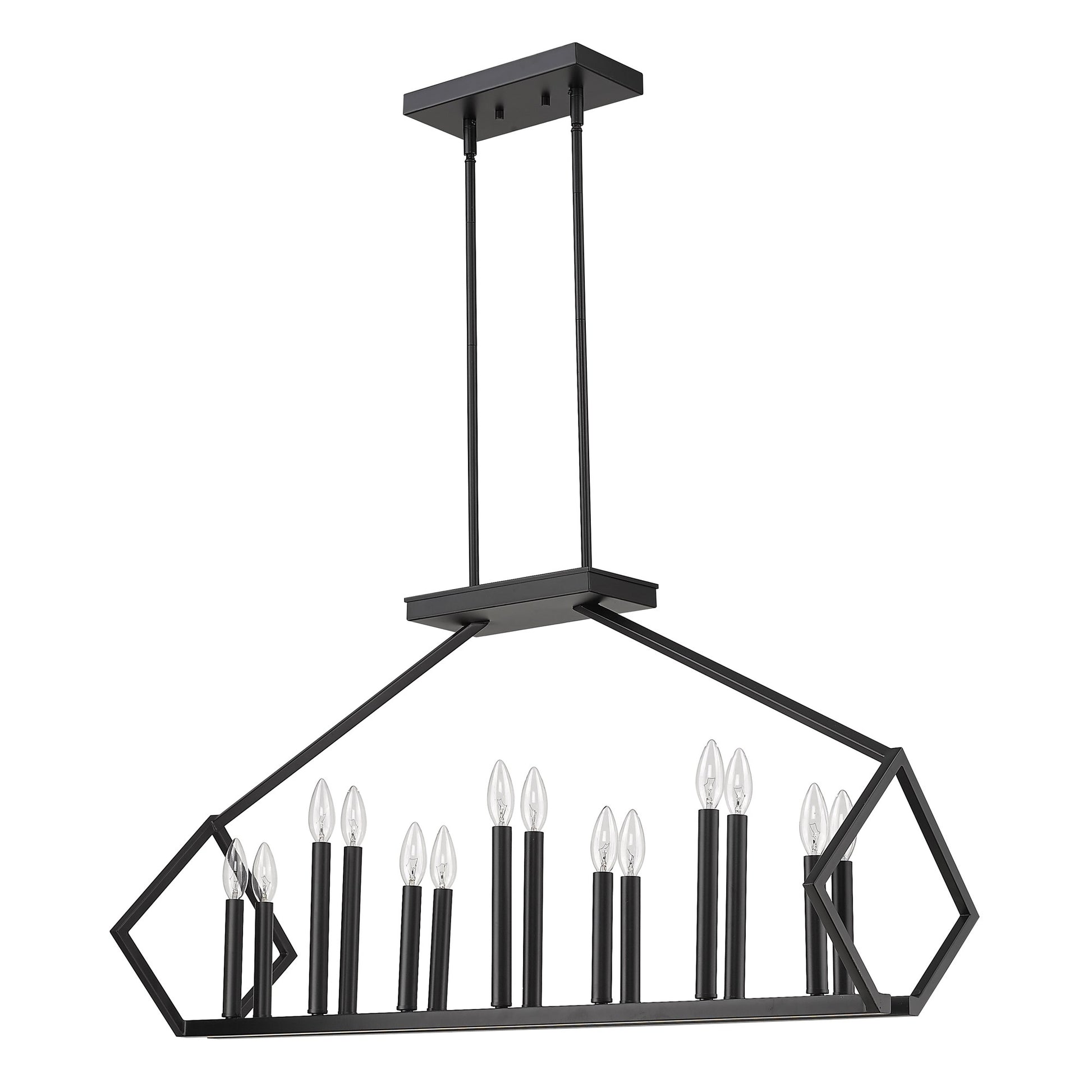 Luca 14-Light Matte Black Island Pendant-Pendants-Hanging Lights-DECOROLALA