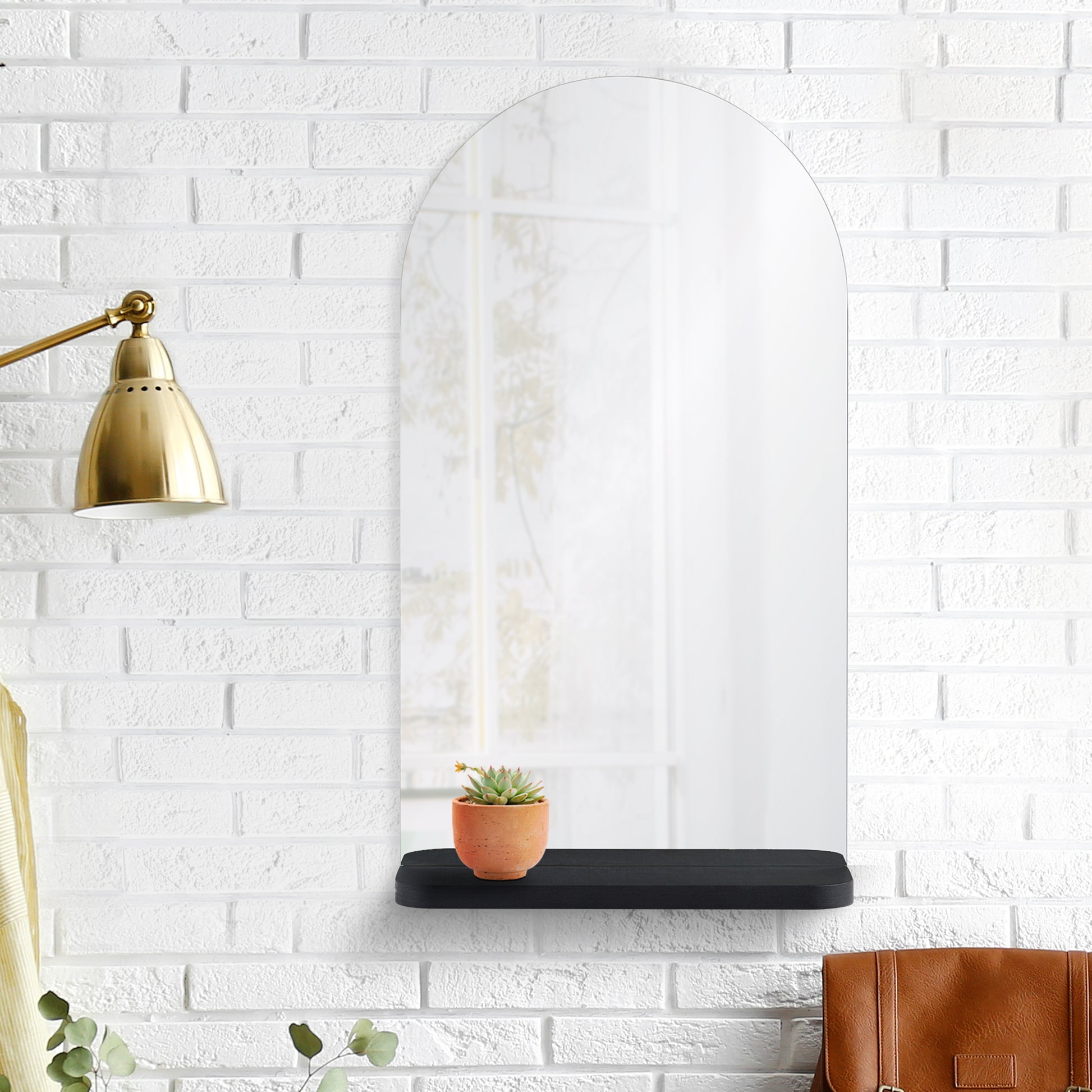 Lucila 36" Tall Arch Wall Mirror-Mirror-DECOROLALA