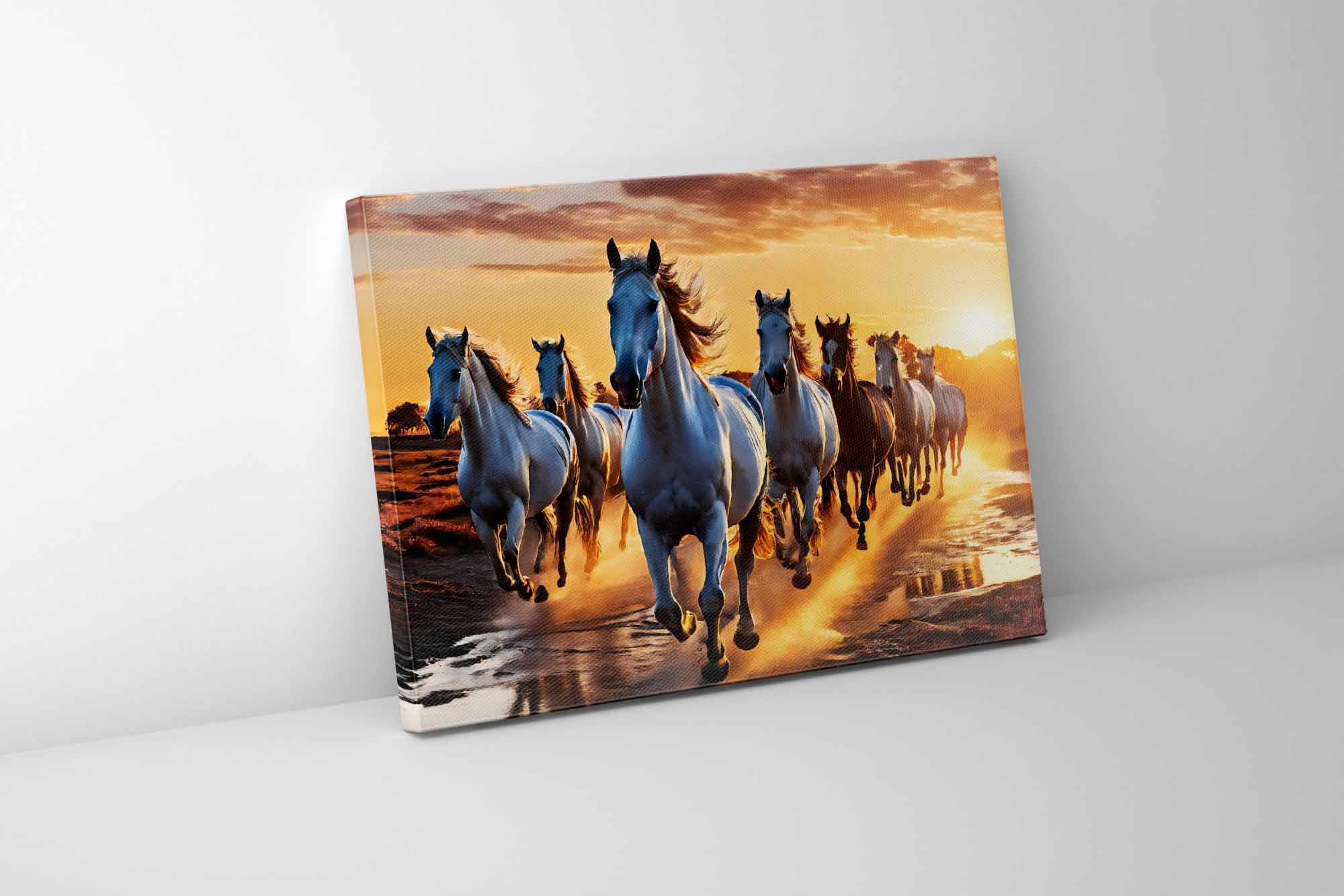 Lucky 7 Horses Fine Art Canvas-Canvas Print-DECOROLALA
