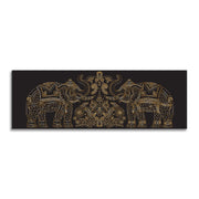Lucky Trunk Up Elephants Wildlife Canvas 72x24-Wall Art-DECOROLALA