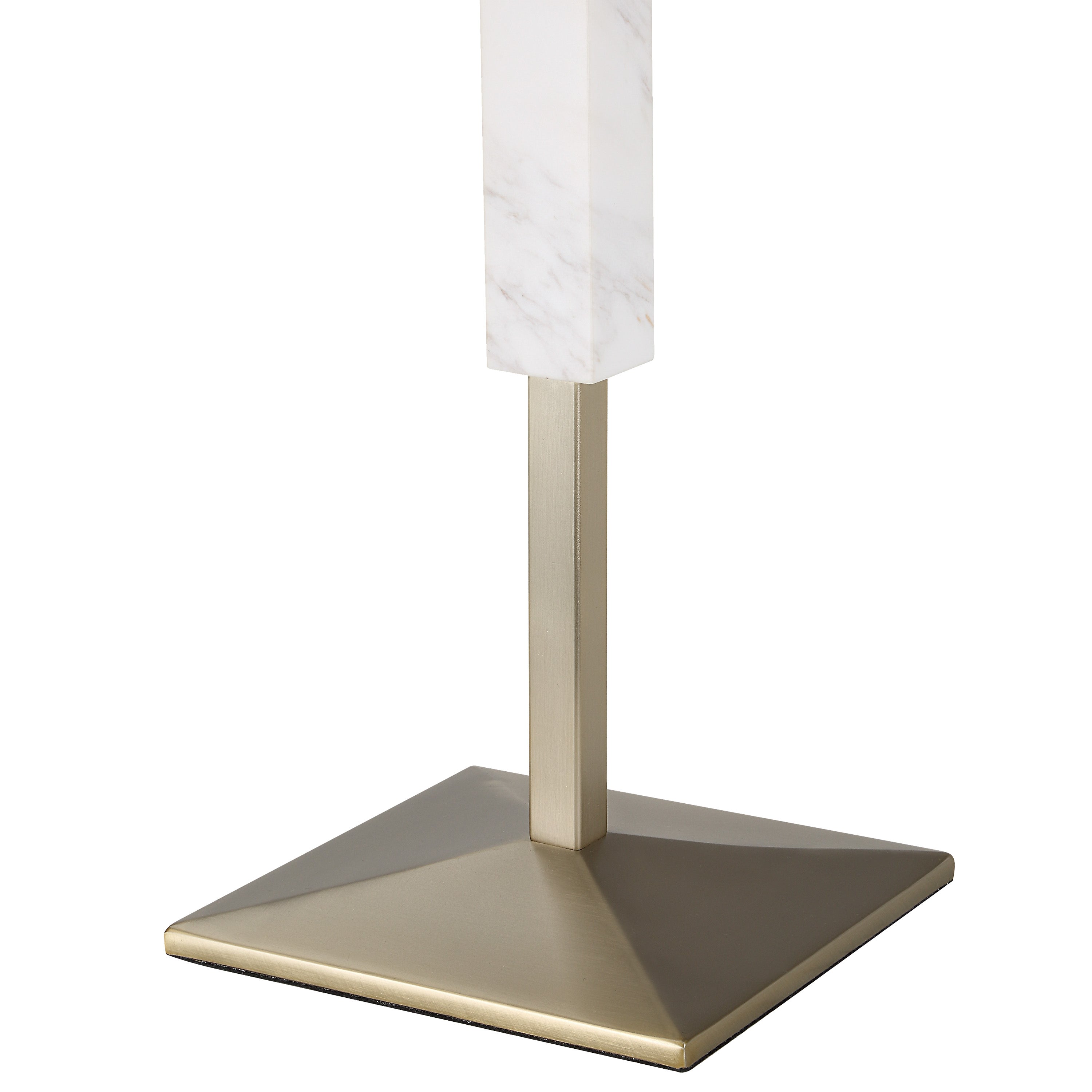 Ludovica 29" Volakas Marble Table Lamp, Yellow Shade-Table Lamp-DECOROLALA