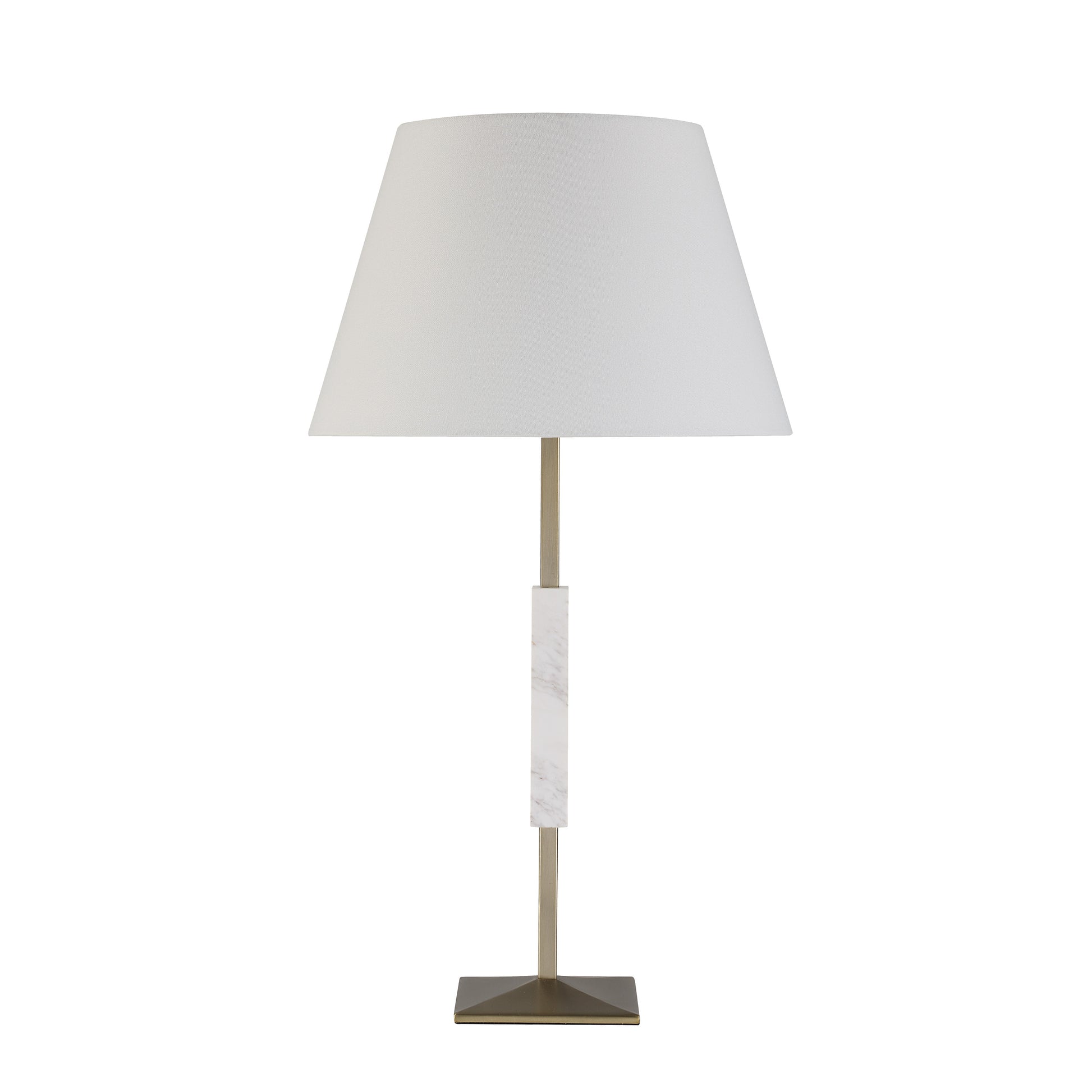 Ludovica 29" Volakas Marble Table Lamp, Yellow Shade-Table Lamp-DECOROLALA