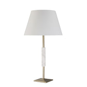 Ludovica 29" Volakas Marble Table Lamp, Yellow Shade-Table Lamp-DECOROLALA