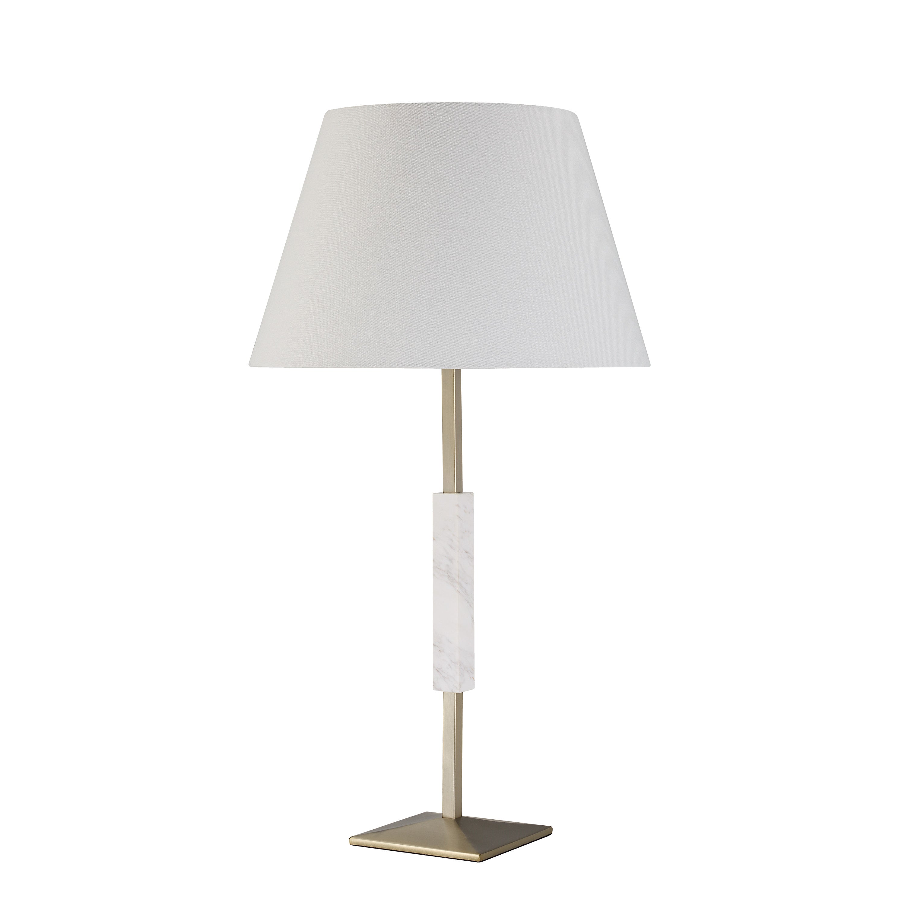 Ludovica 29" Volakas Marble Table Lamp, Yellow Shade-Table Lamp-DECOROLALA