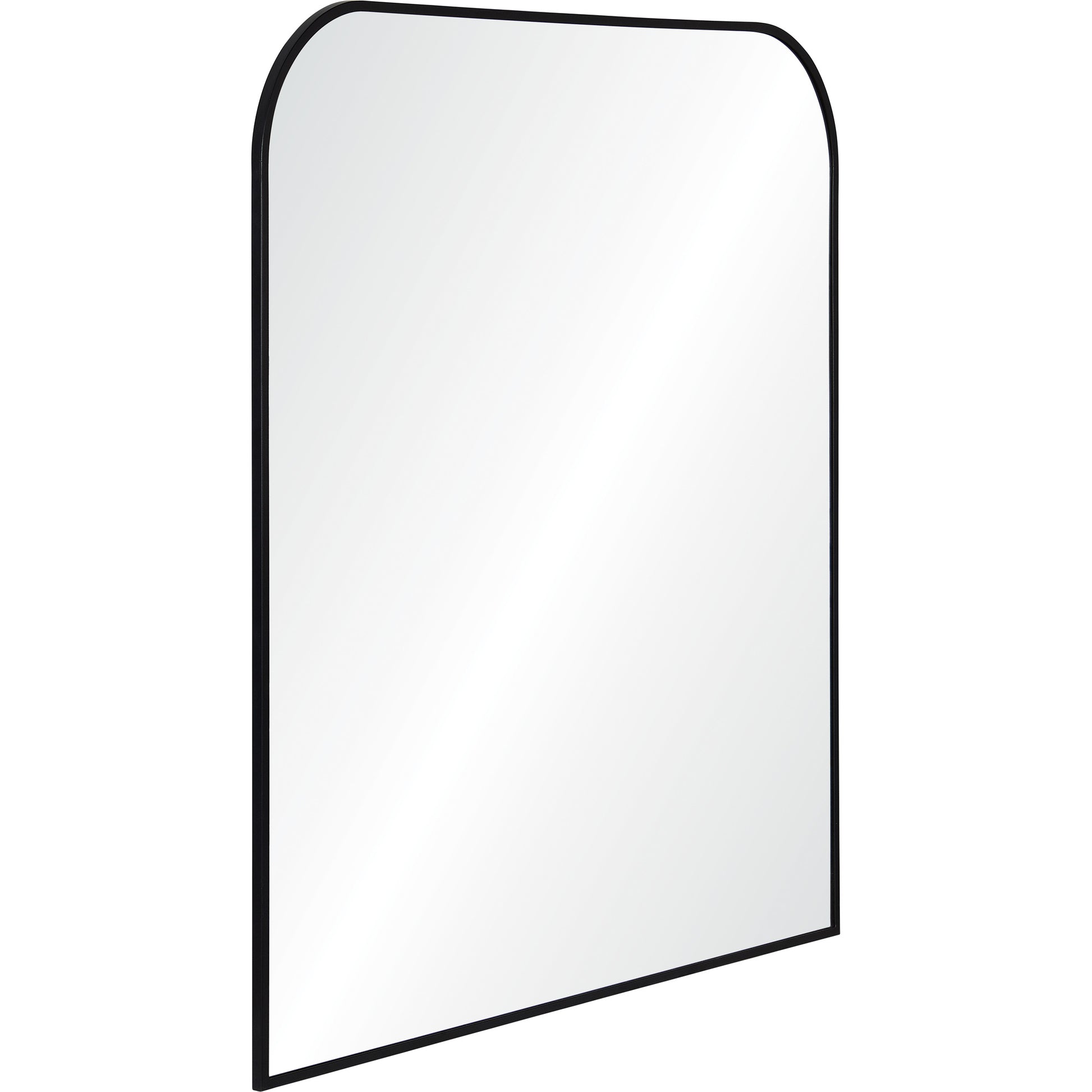 Luka 40" Tall Irregular Wall Mirror, Black-Mirror-DECOROLALA