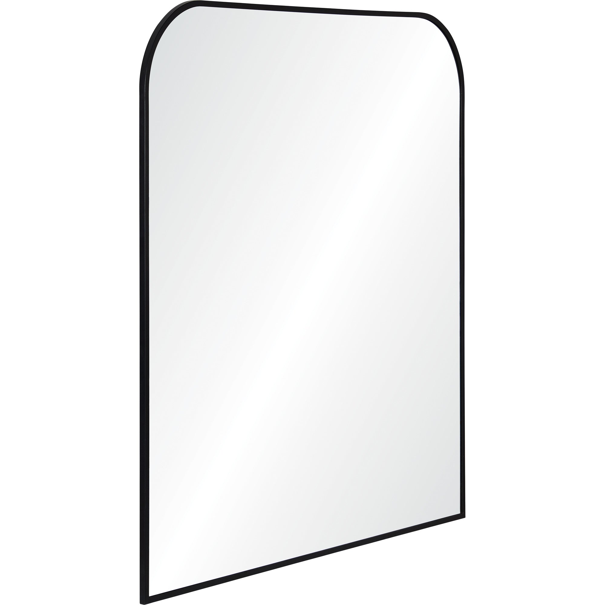 Luka 40" Tall Irregular Wall Mirror, Black-Mirror-DECOROLALA