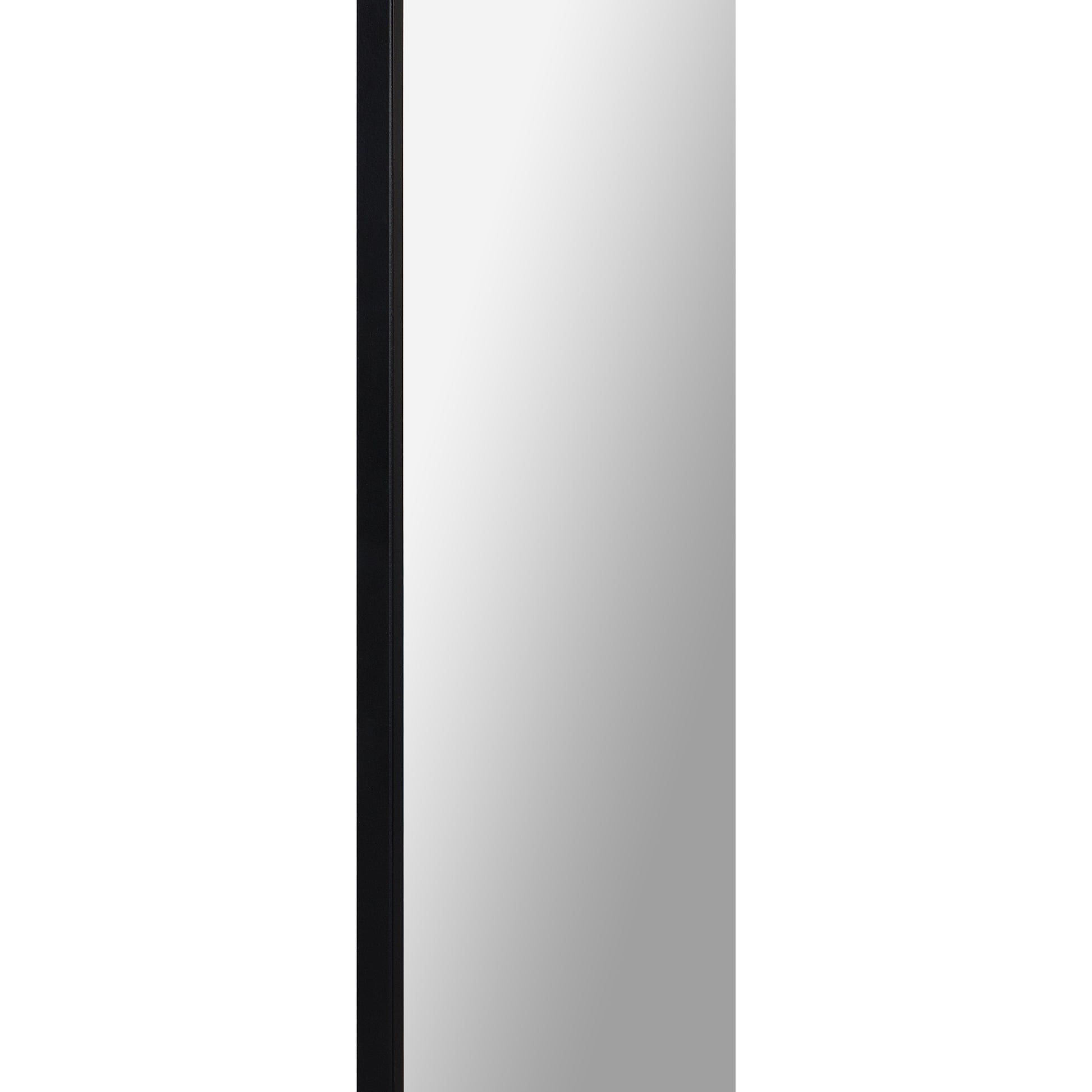 Luka 40" Tall Irregular Wall Mirror, Black-Mirror-DECOROLALA