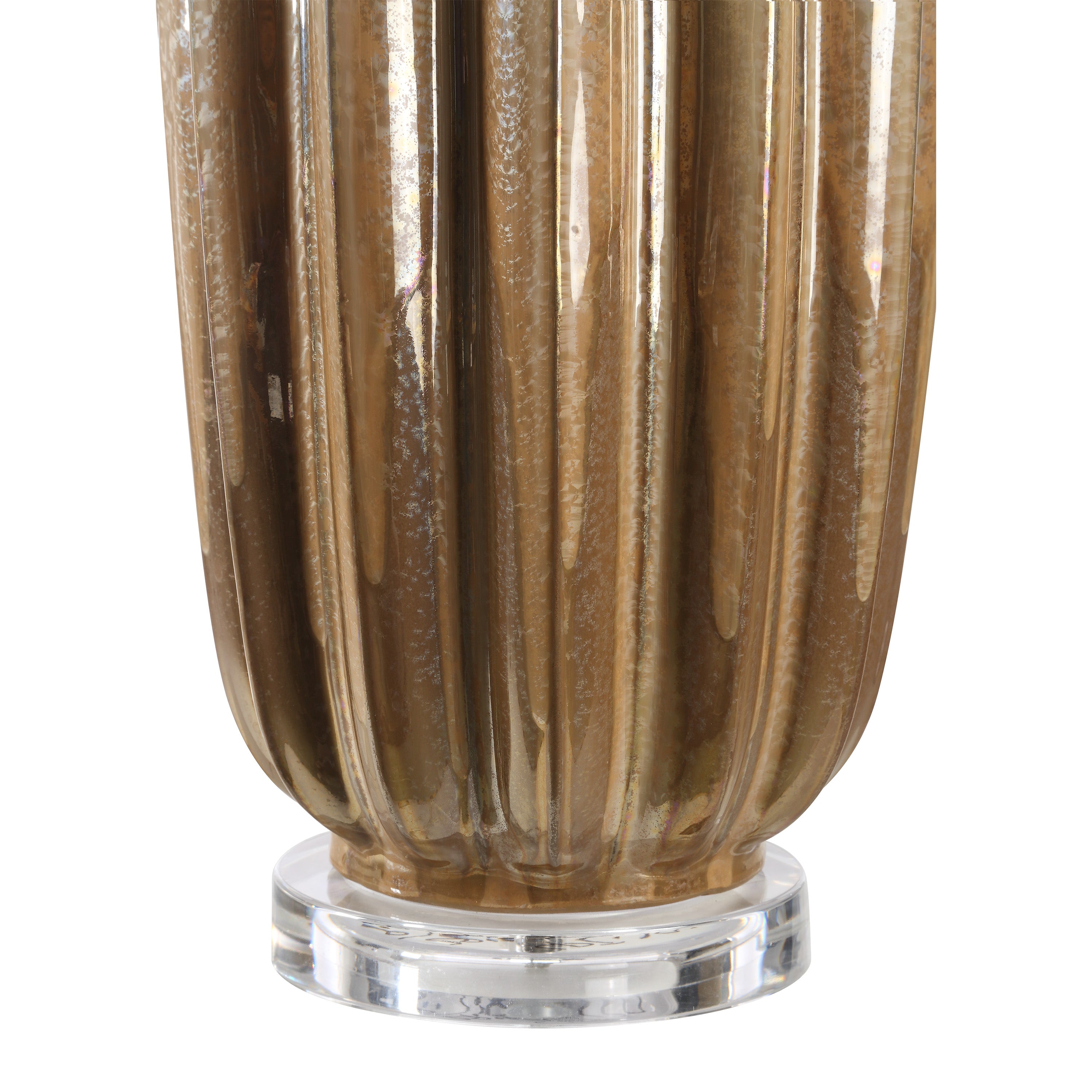 Lumeo 29.5" Gold Glass Table Lamp with Drum Shade-Table Lamp-DECOROLALA