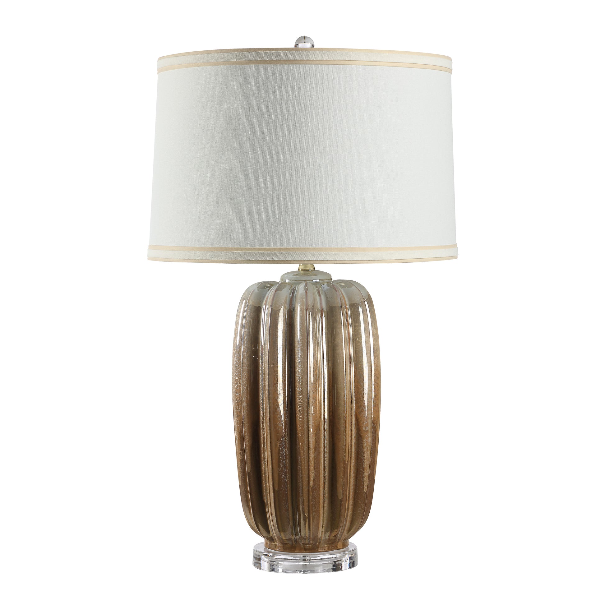 Lumeo 29.5" Gold Glass Table Lamp with Drum Shade-Table Lamp-DECOROLALA
