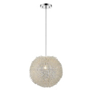 Luminary 1-Light Metallic Silver Pendant With Hand Woven Aluminum Wire Shade (15")-Pendants-Hanging Lights-DECOROLALA