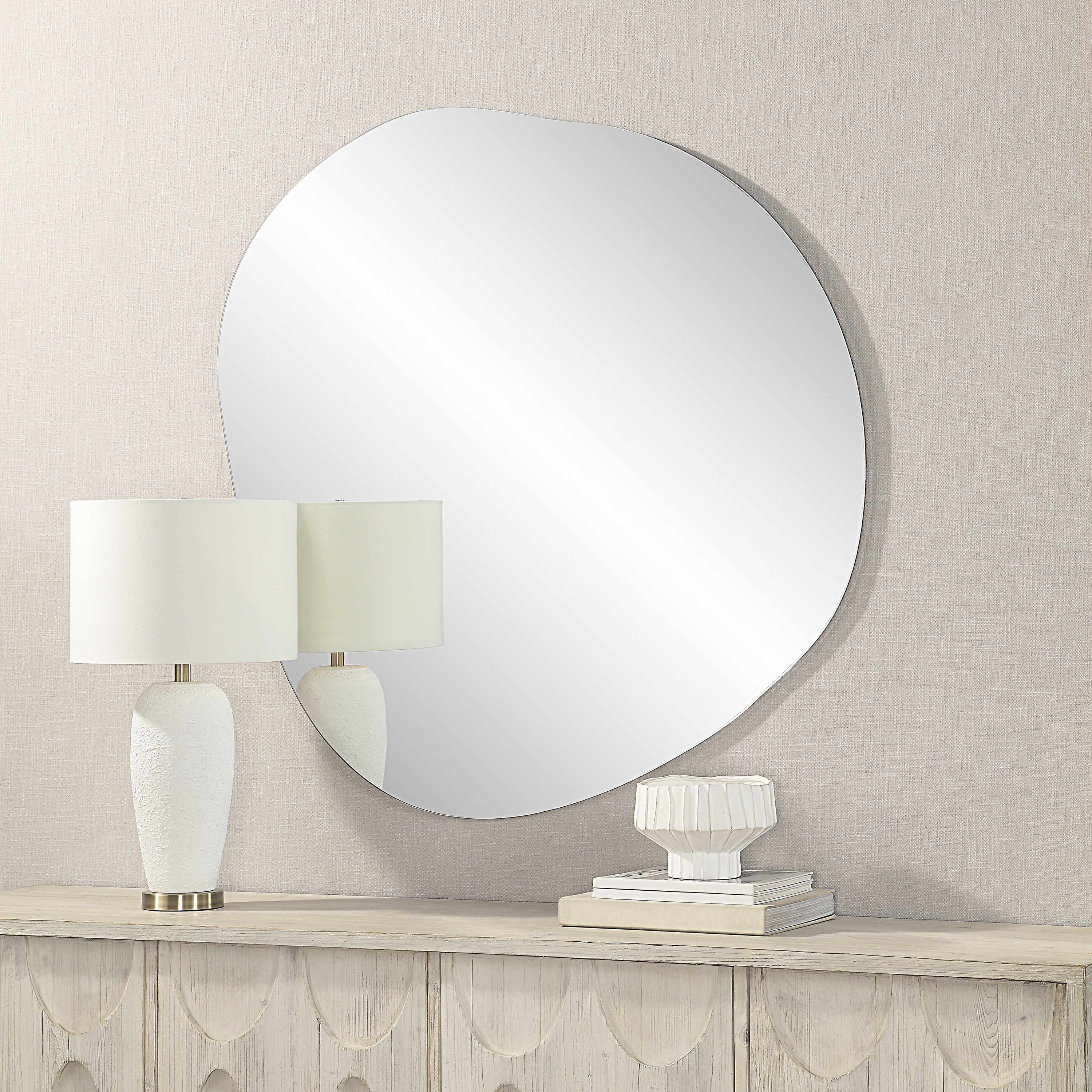 Lunaria 45" Tall Irregular Round Mirror-Mirror-DECOROLALA
