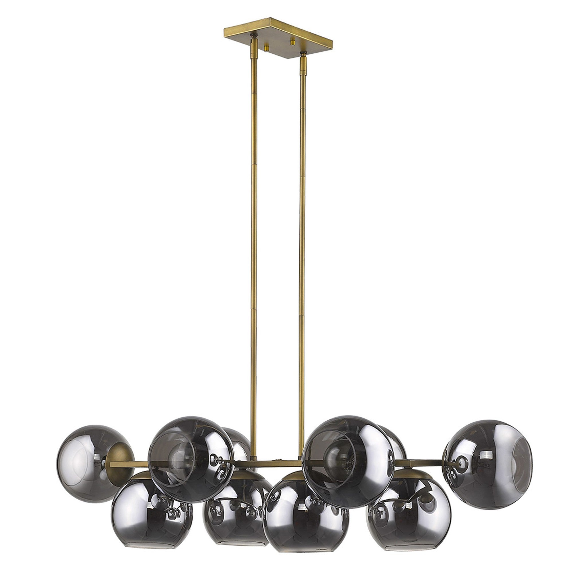 Lunette 10-Light Aged Brass Island Pendant-Pendants-Hanging Lights-DECOROLALA