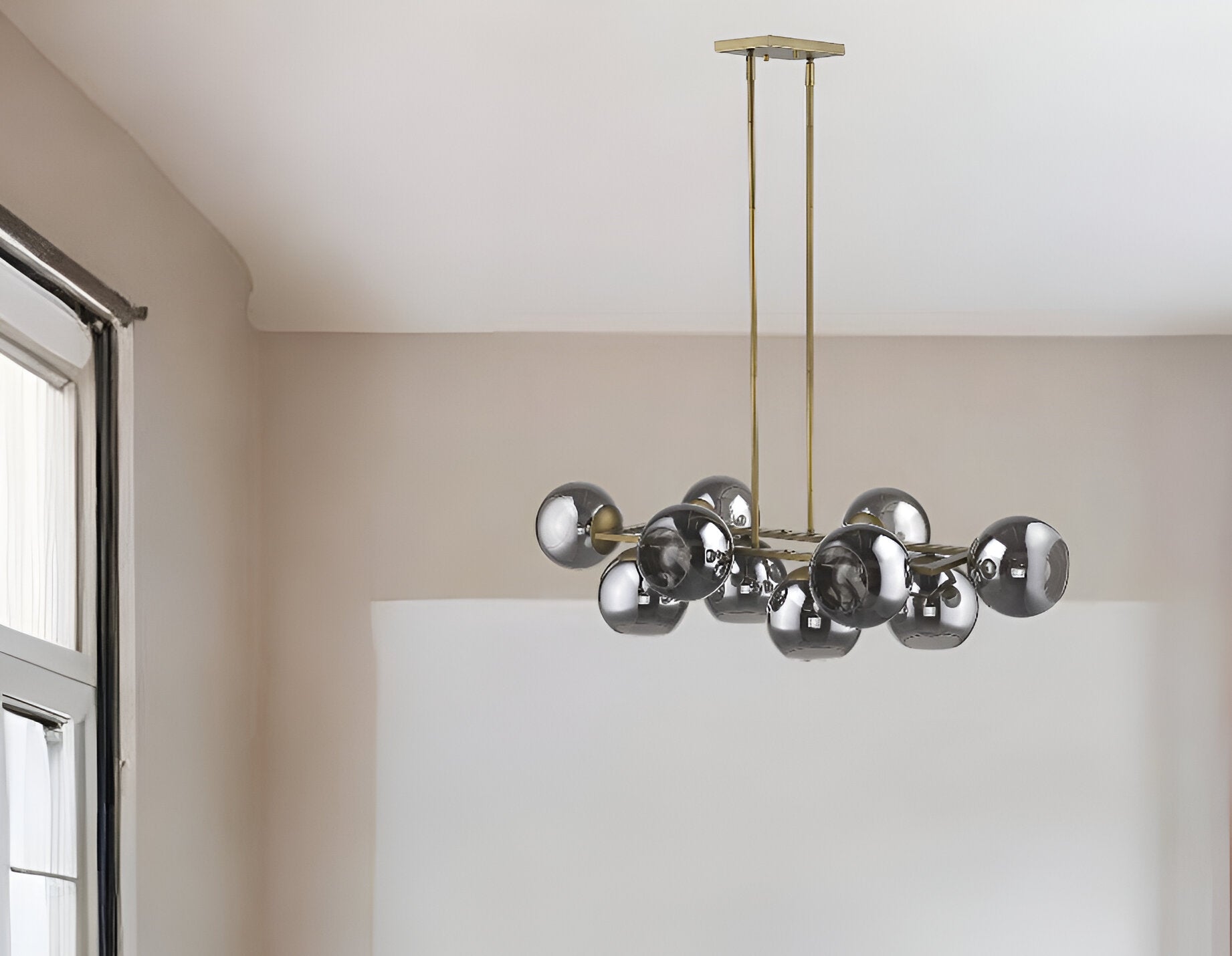 Lunette 10-Light Aged Brass Island Pendant-Pendants-Hanging Lights-DECOROLALA