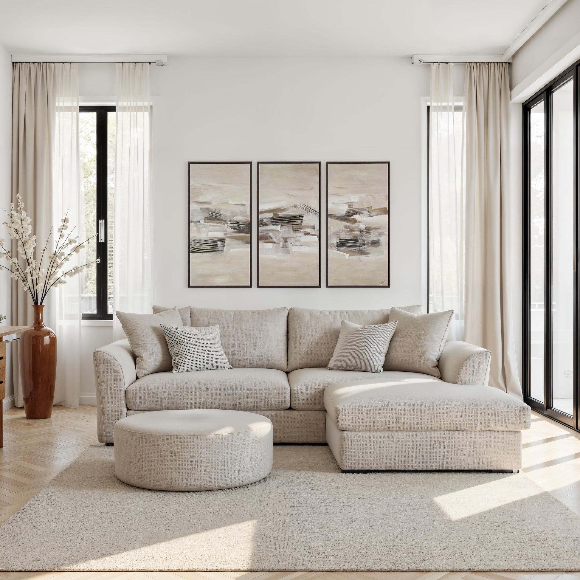 Lux 40" H x 20" W Canvas Art, (3 Piece Set)-Canvas Print-DECOROLALA