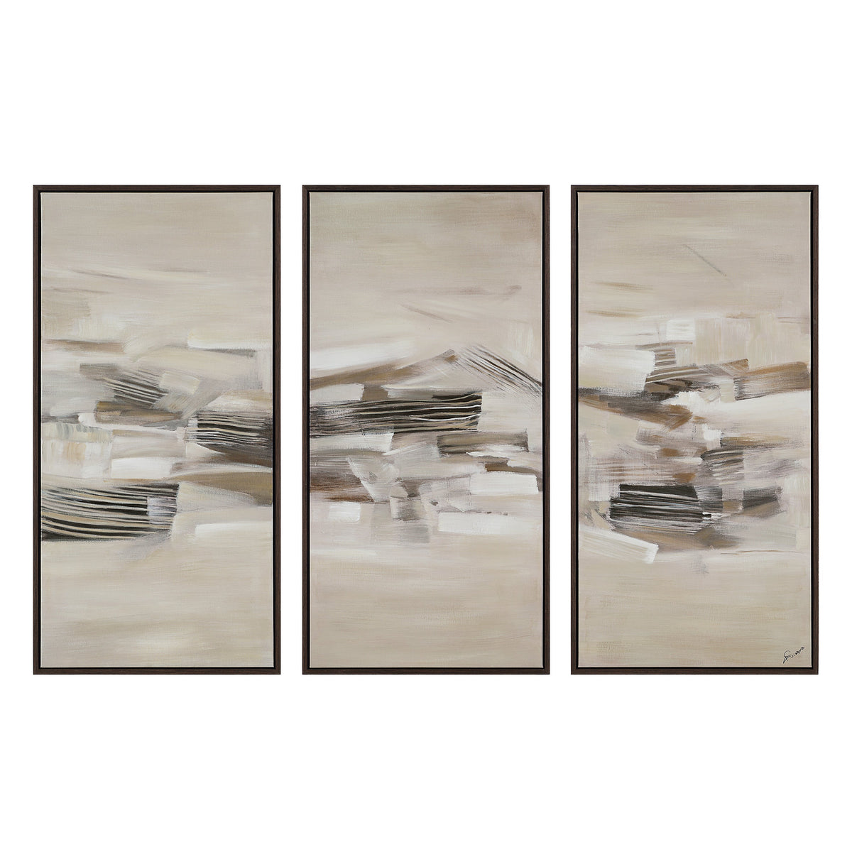 Lux 40" H x 20" W Canvas Art, (3 Piece Set)-Canvas Prints-DECOROLALA
